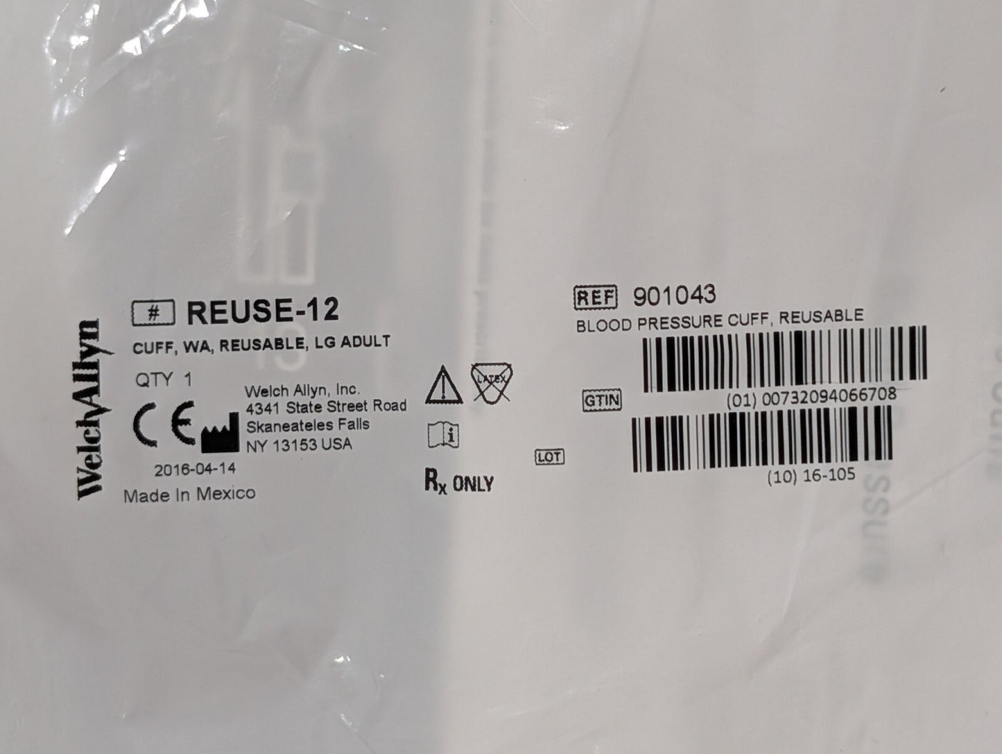 3) Welch Allyn FlexiPort Reusable Blood Pressure Cuffs, Large Adult 12 & Child 9