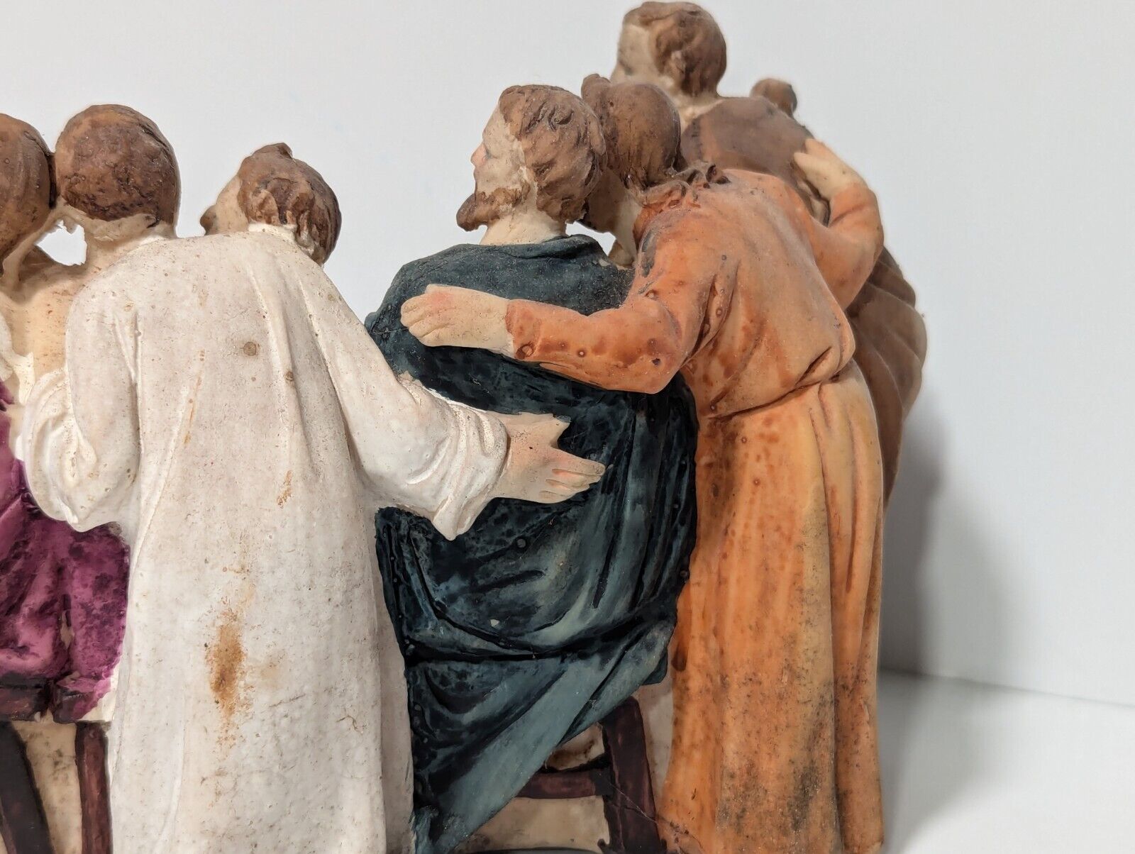 The Last Supper Jesus & Disciples Sculpture Christian Decor 14.5" L, 5" H, 4" W
