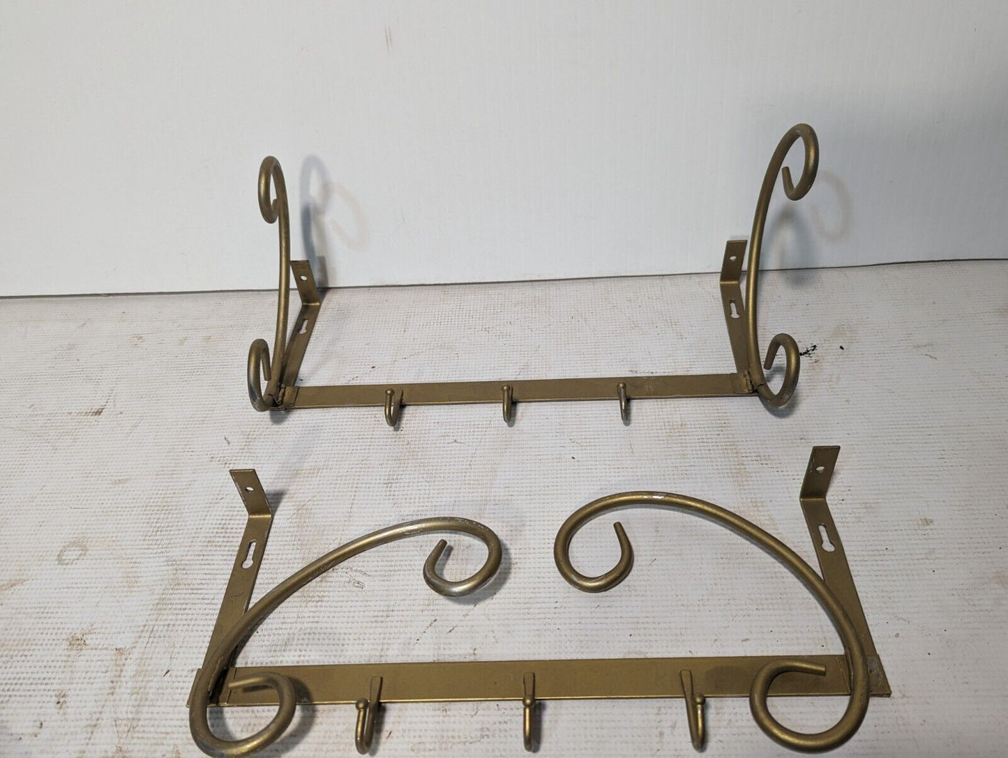 Lot of 2 Metal Scroll Hanging Wall Racks, 19 in x 6 in - Free Shipping