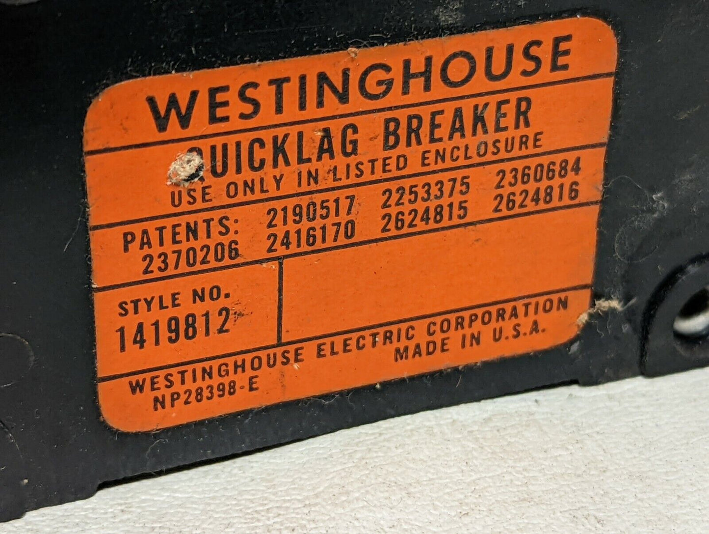 Lot of 14 Westinghouse QCL1015, QC115 circuit breakers, 15A, 1 pole, 120/240VAC