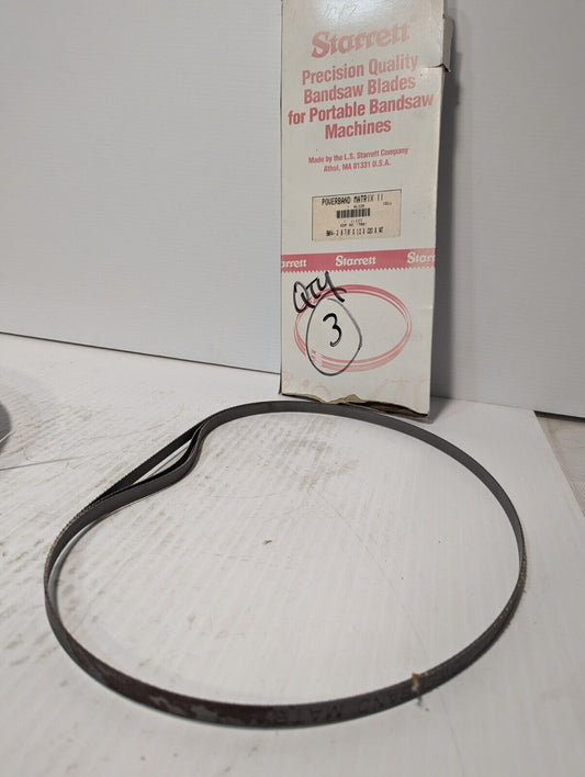 Starrett BM14 Portable Band Saw Blade, 3’ 8-7/8” L, ½” W X 0.020” Thk - 3 Pieces