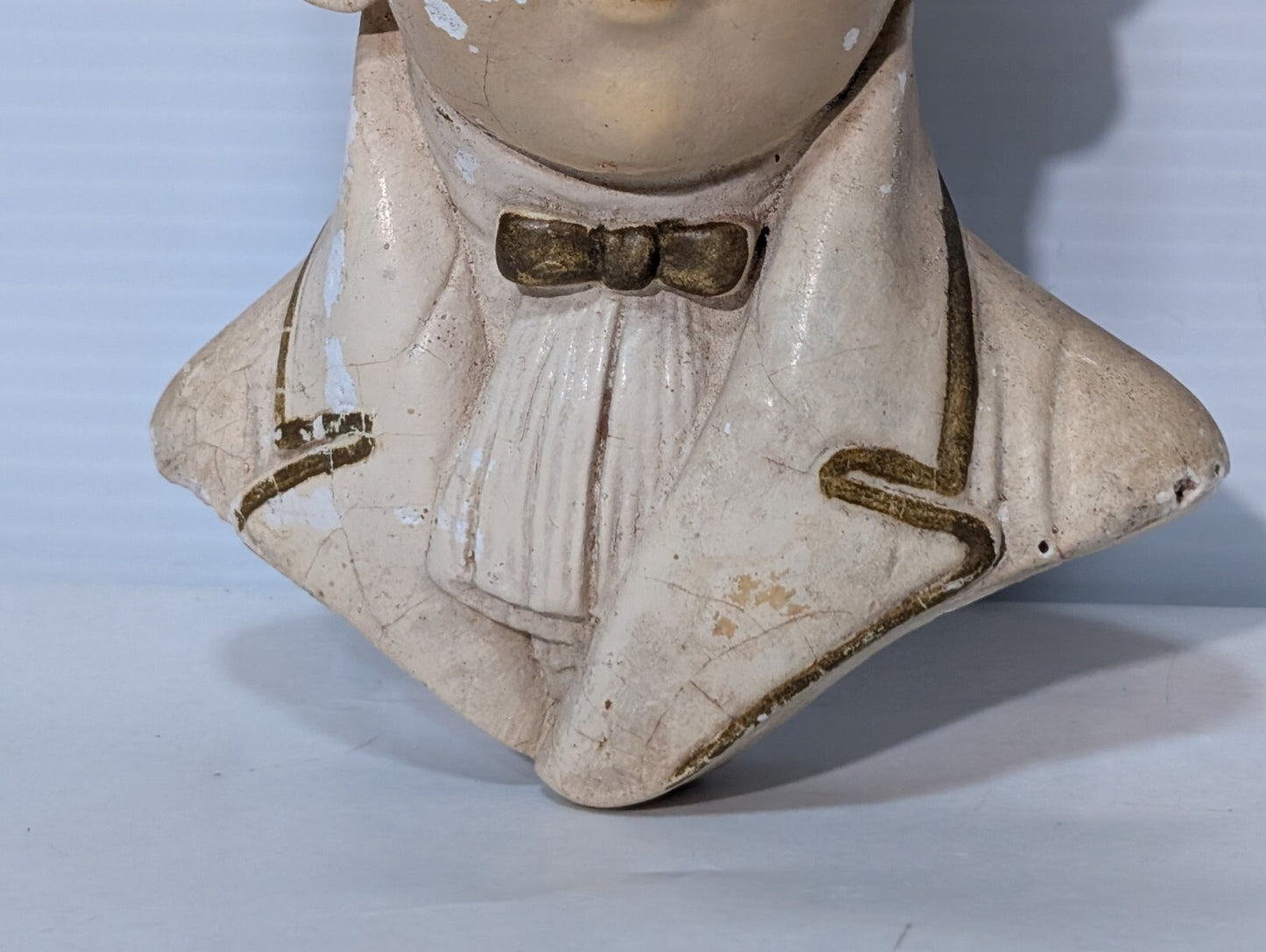 Vintage French King Louis Plaster 3D Bust Wall Plaque