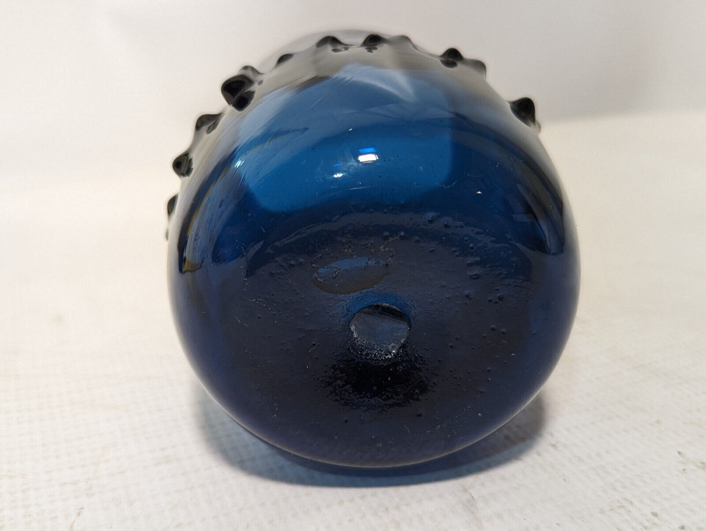 Vintage Blue Glass Tumbler Cup Holder Vase 5in Tall x 3.5in Wide