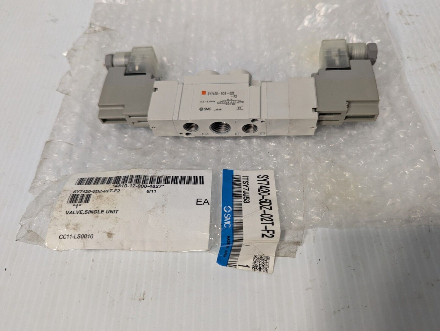 SMC SY7420-5DZ-02T-F2 single unit valve, TSY7JJ53, 0.2-0.7MPa - Free Shipping
