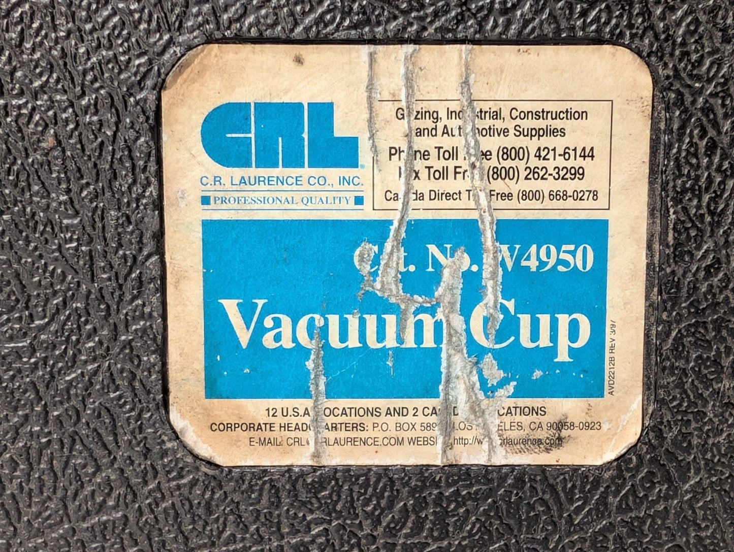 Wood's Powr-Grip W4950 8" Hand Cup with G0695 Vacuum Pad andCarrying Case