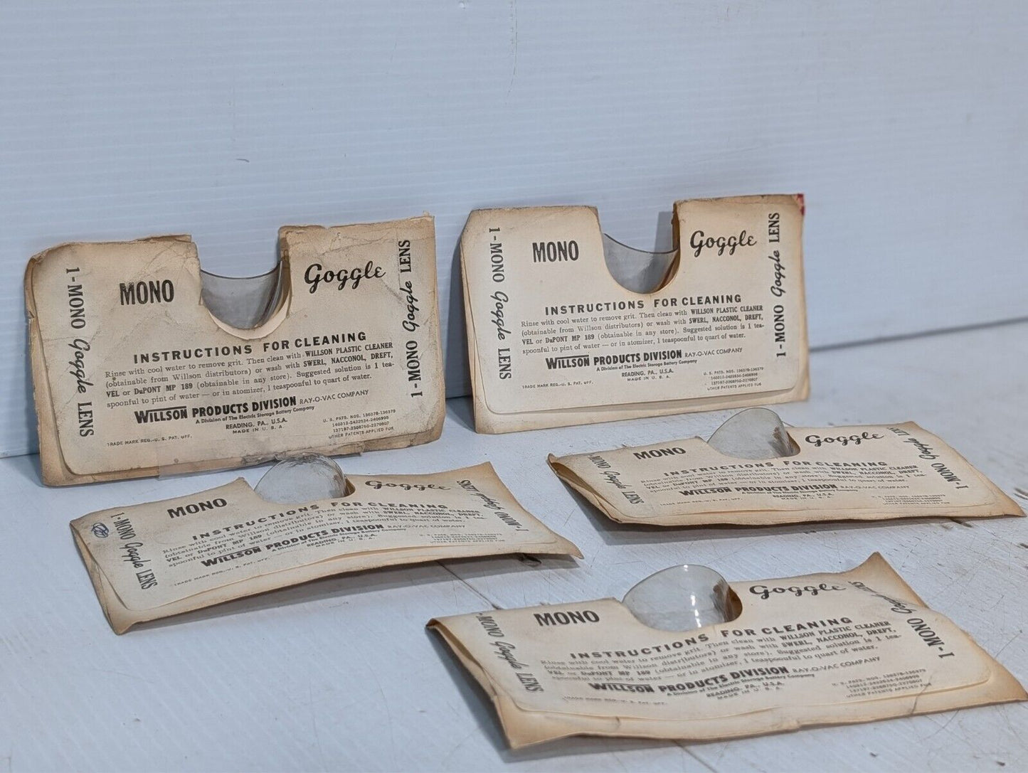 Lot of 5 Vintage Ray-O-Vac Willson Mono Goggles - Free Shipping+Returns