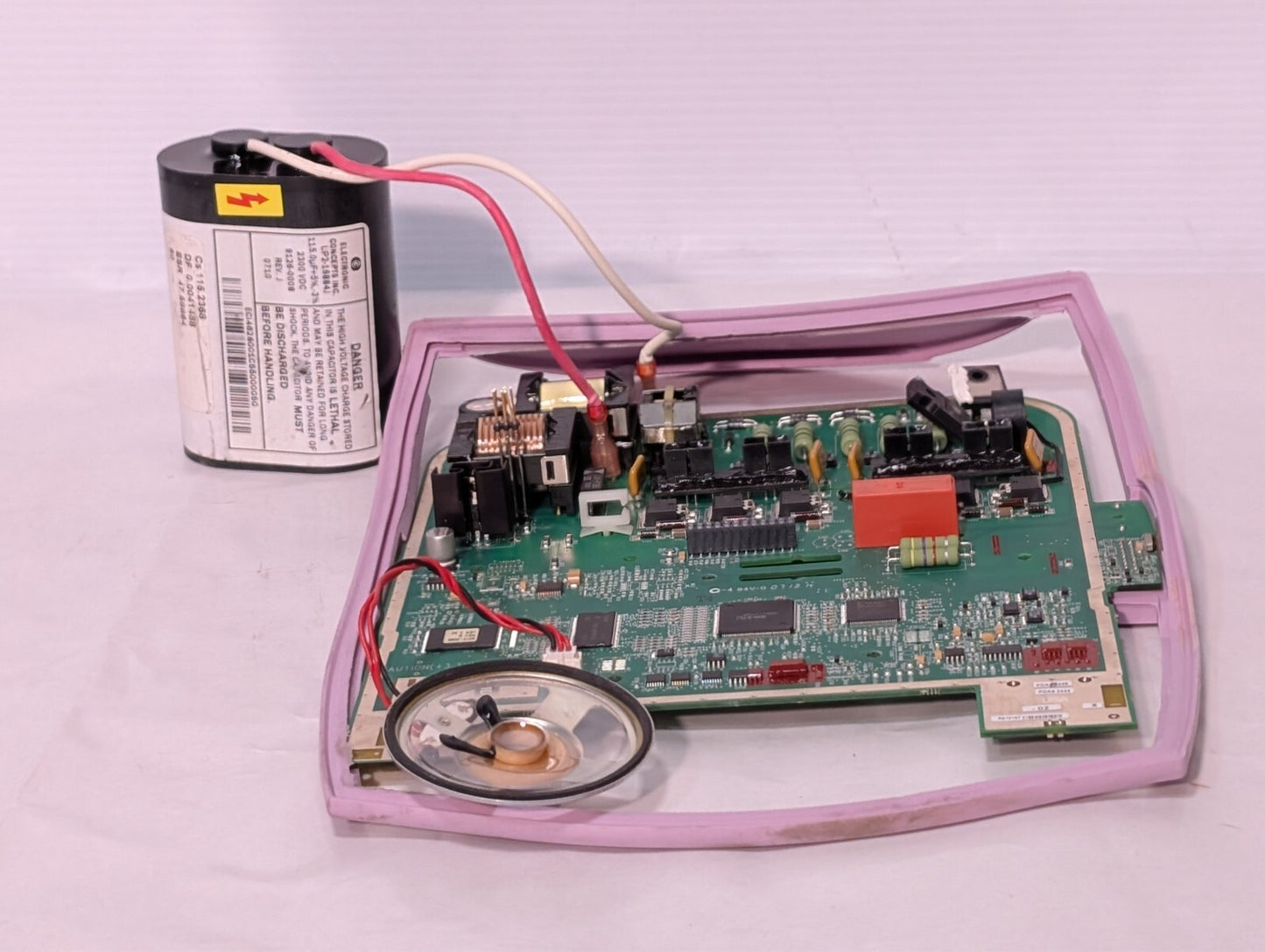 9300-0368 Rev D Circuit Board with Zoll 9126-0008 HV AED Capacitor