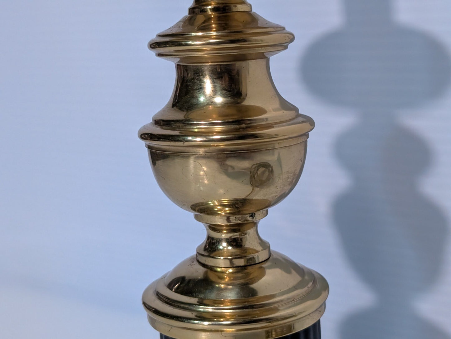 Vintage Brass Table Lamp, Mid Century Modern, No Lamp Shade 12" Tall, 3.75" Wide