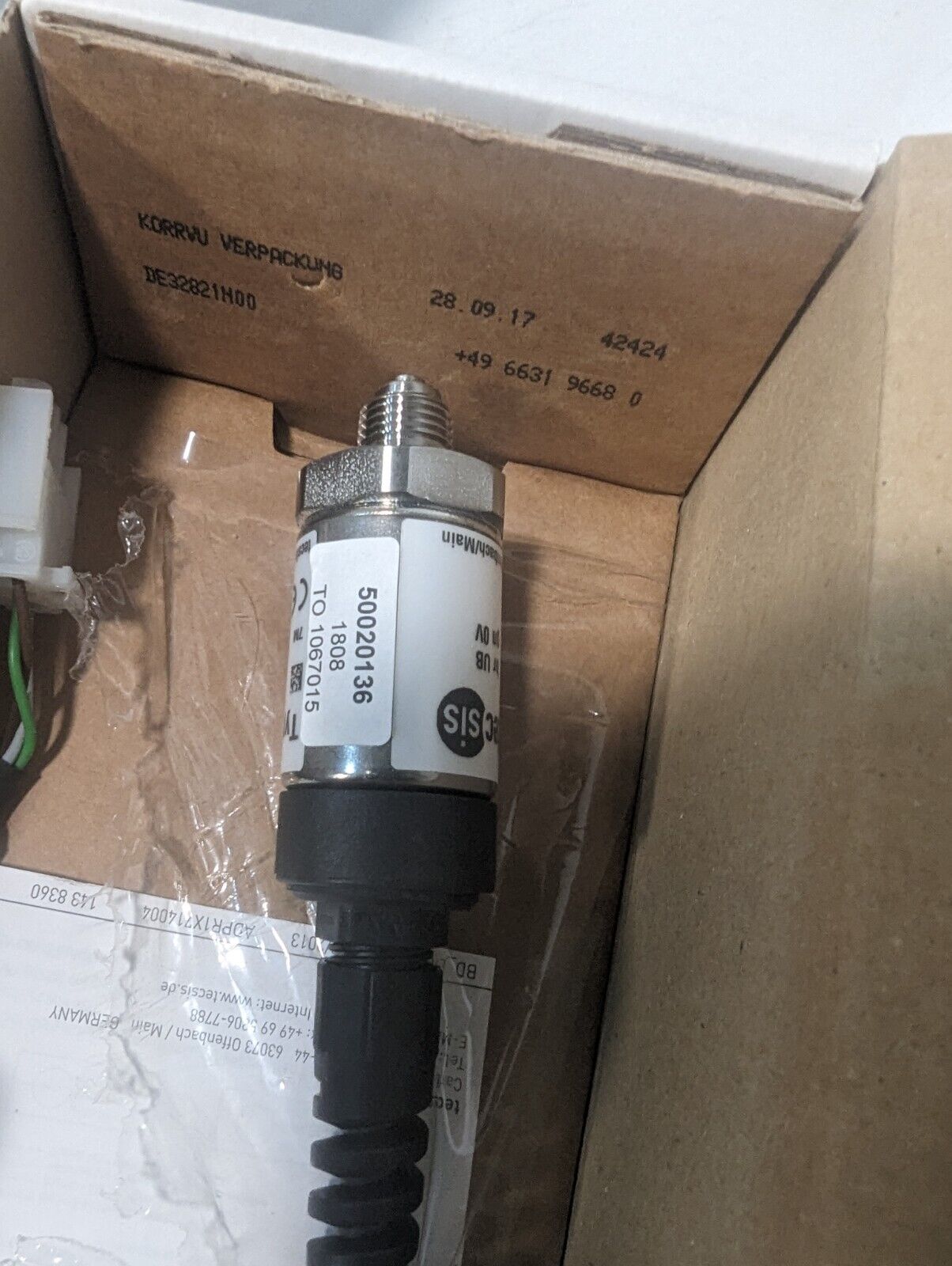 tecsis P3272B070006, Getinge 50020136/501649500 pressure transducer, 0-1.6 bar