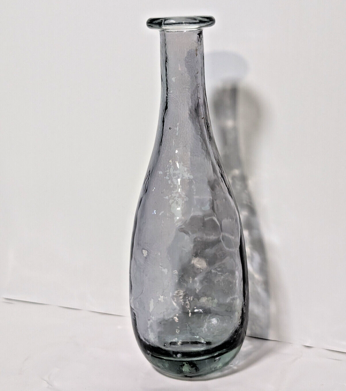 Smoked Grey Vintage Art Glassware, Vase, Carafe, Decanter, 11" Tall, 3" Wide