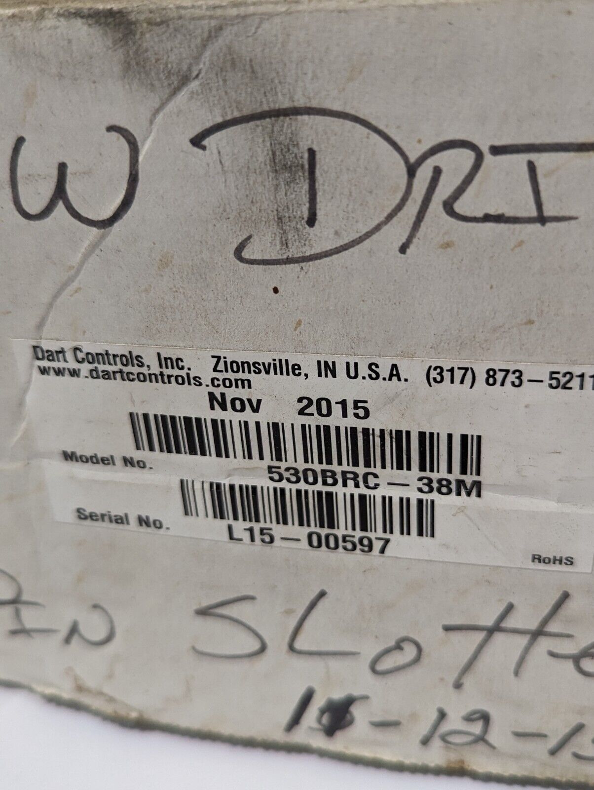 Dart Controls 530BRC-38M DC drive, 1/8 to 2.0 HP, dual voltage relay chassis