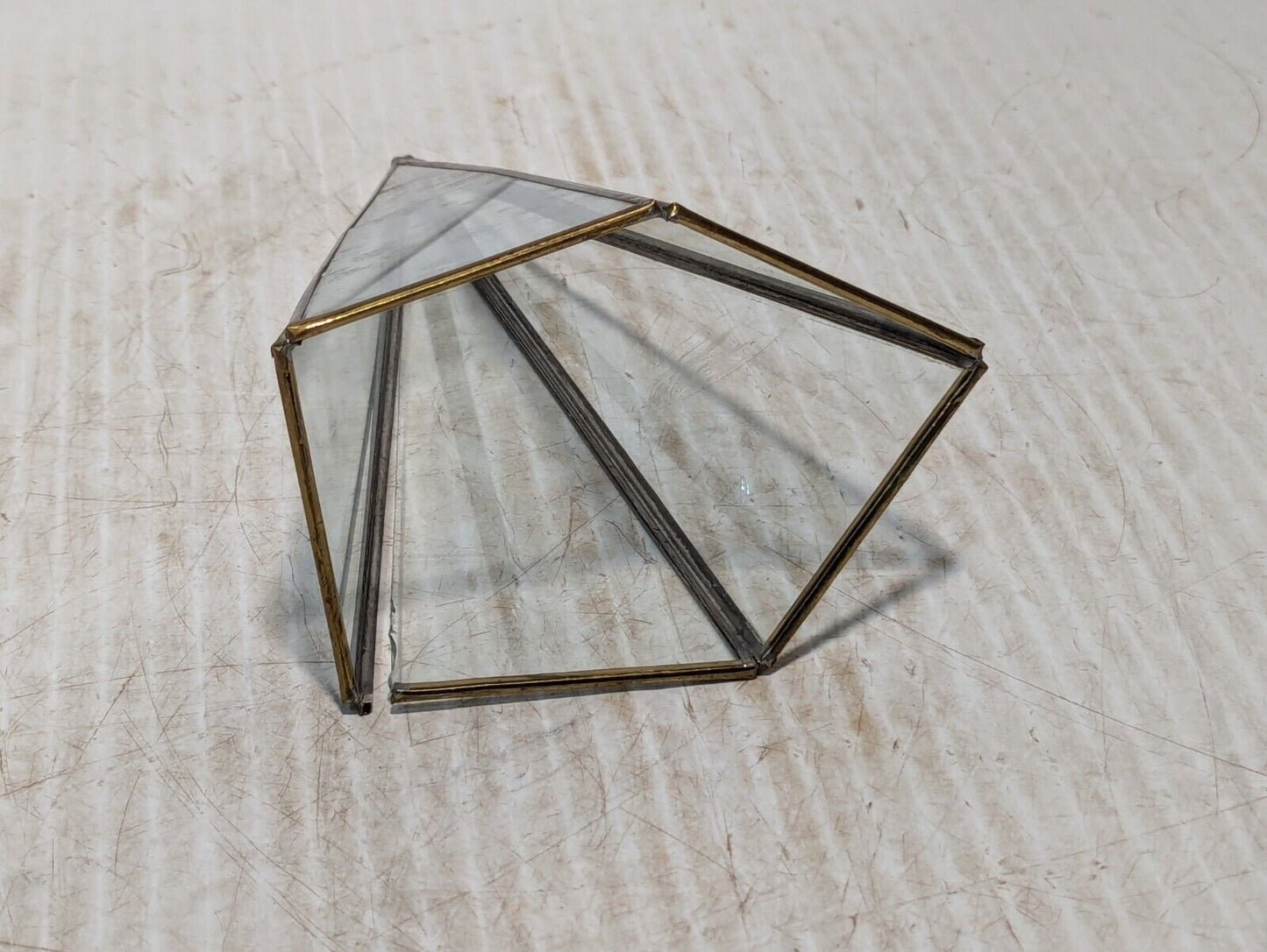 Unique Vintage, Glass and Brass Terrarium, Indoor Planter, Home Decor -Free Ship