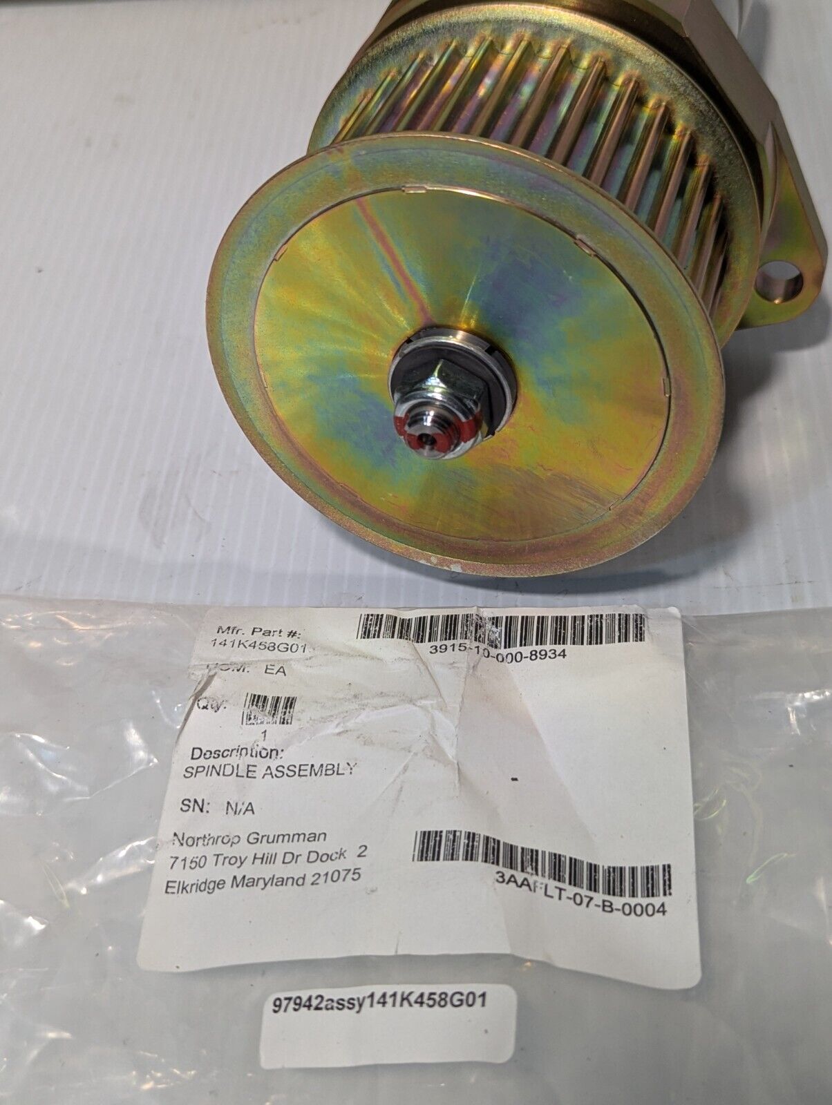 Spindle Assembly Drive Northrup Grumman 141K458G01 - Free Shipping