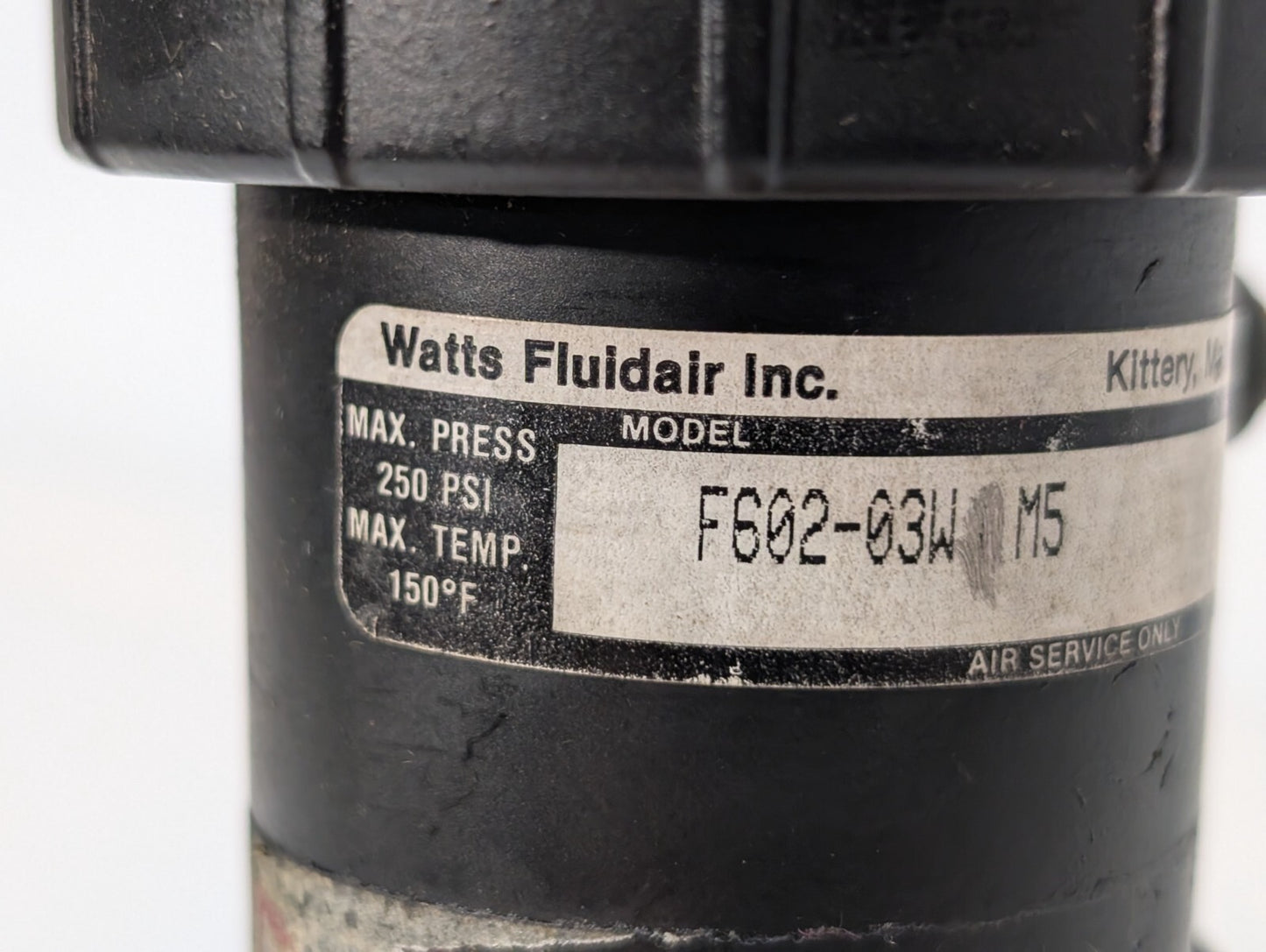 Watts Fluidair F602-03WJ M5 Pneumatic Filter, 250psi, 150º F Max Temp