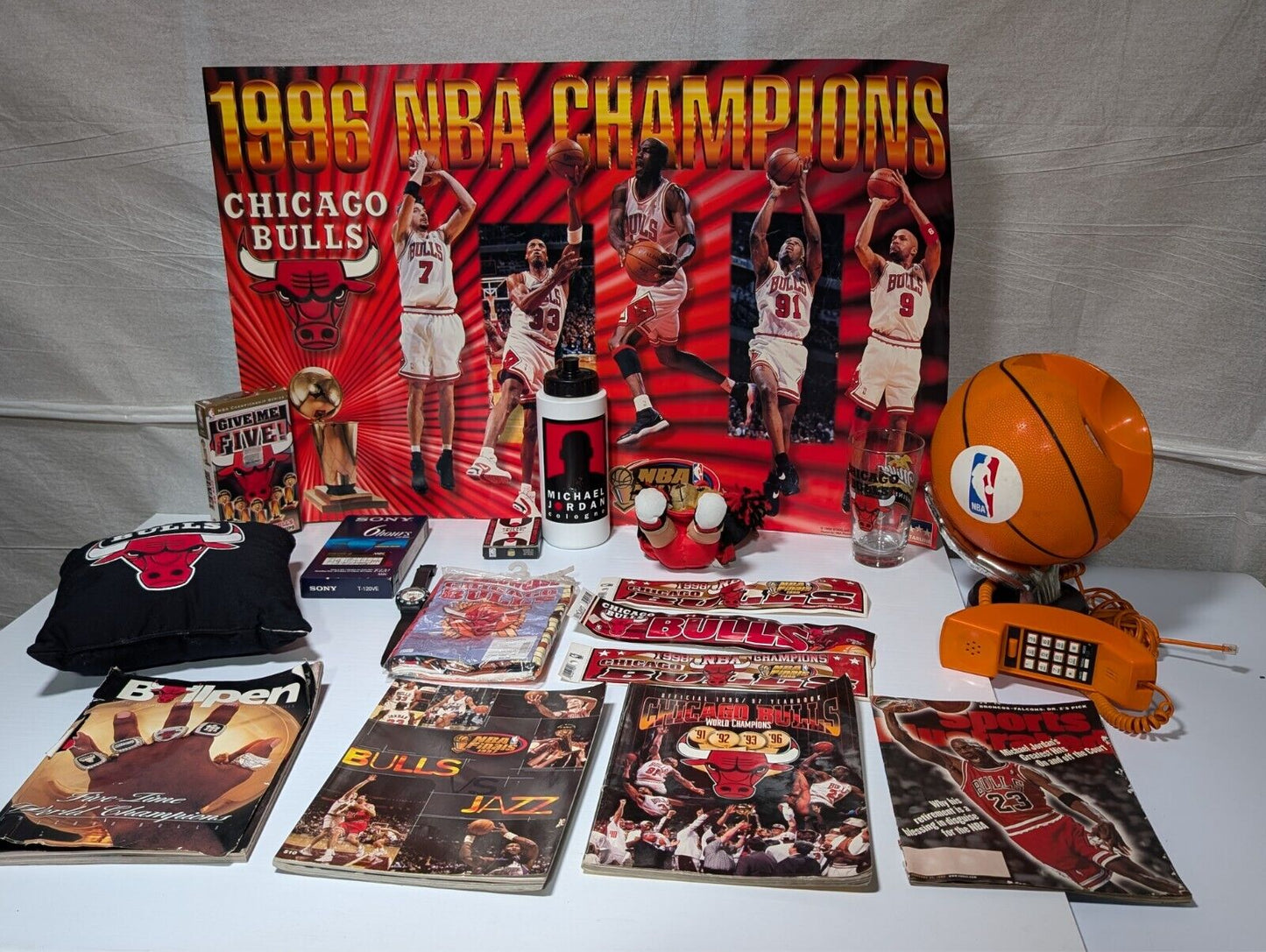 18 Pieces 1996-1998 Michael Jordan Chicago Bulls Championship Memorabilia
