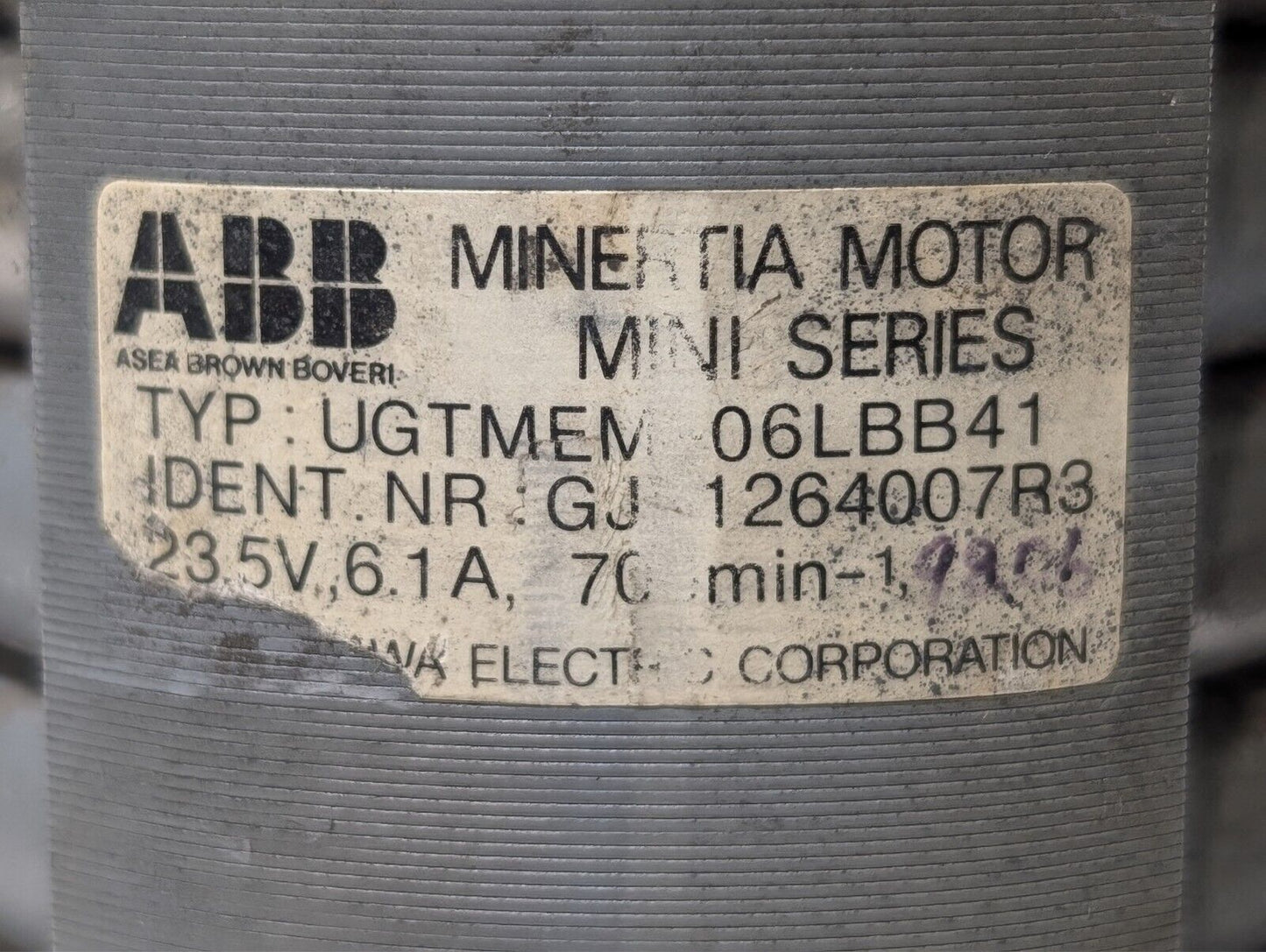 Yaskawa ABB UGTMEM-06LBB41 Minertia Servo Motor Mini Series