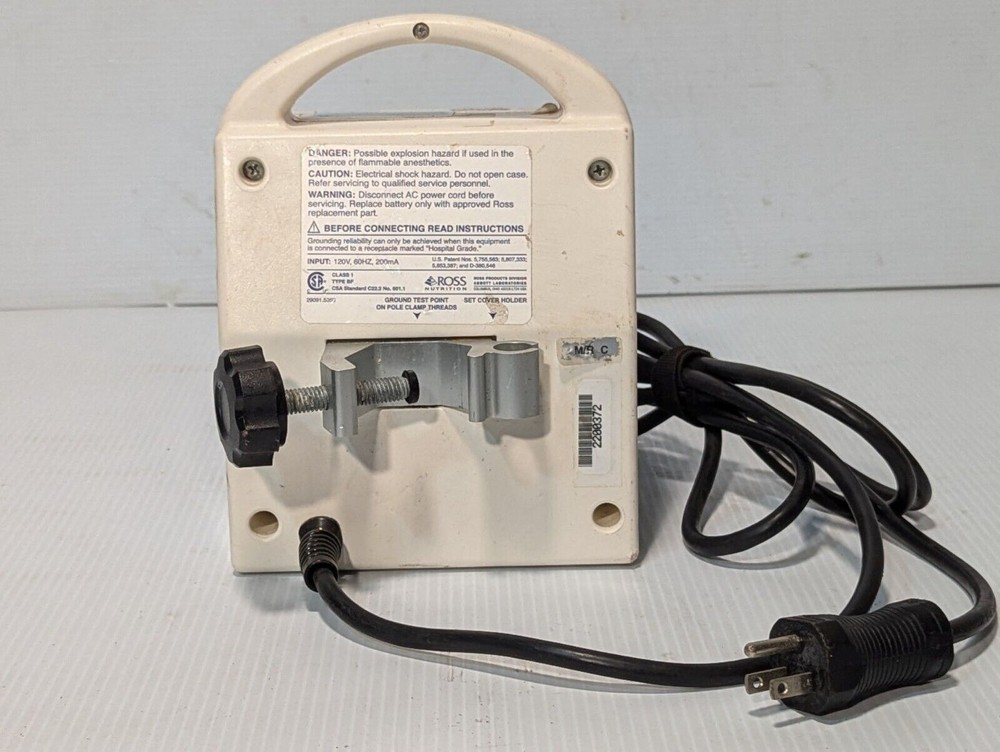 Ross Patrol Enteral Tube Feeding Pump w/ IV Pole Clamp - Free Shipping