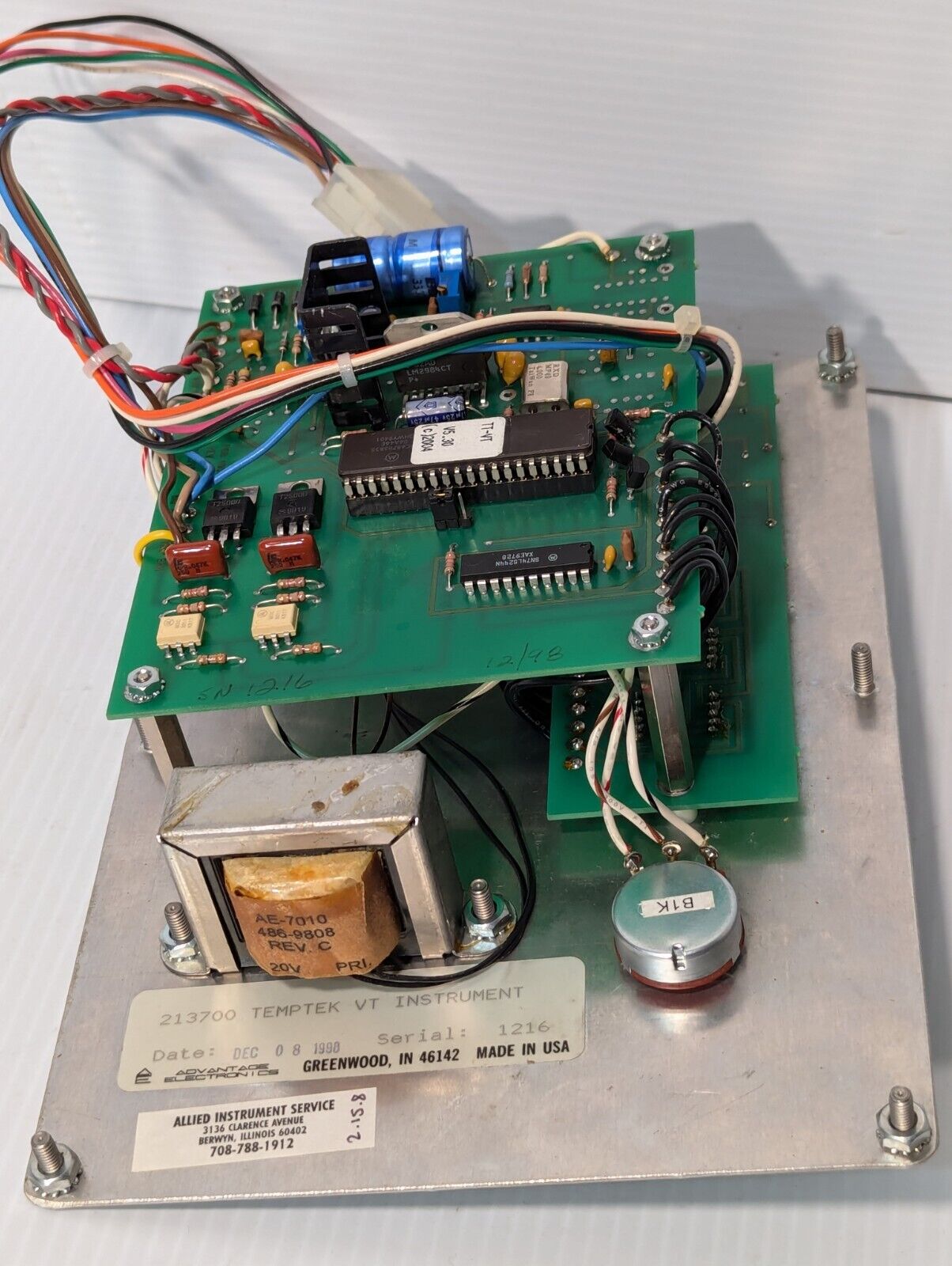 Advantage Electronics 213700 Temptek VT Instrument temperature control panel