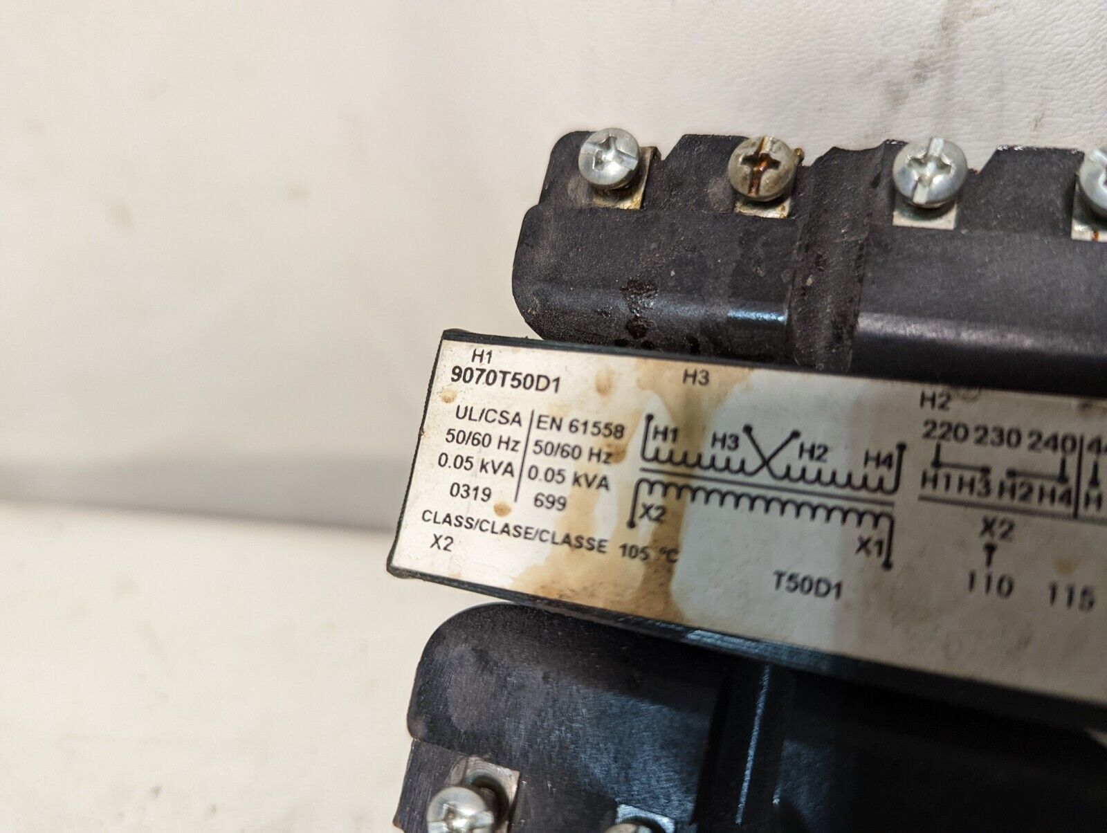 Square D 9070T50D1 0.05kVA 50/60Hz Industrial Control Transformer