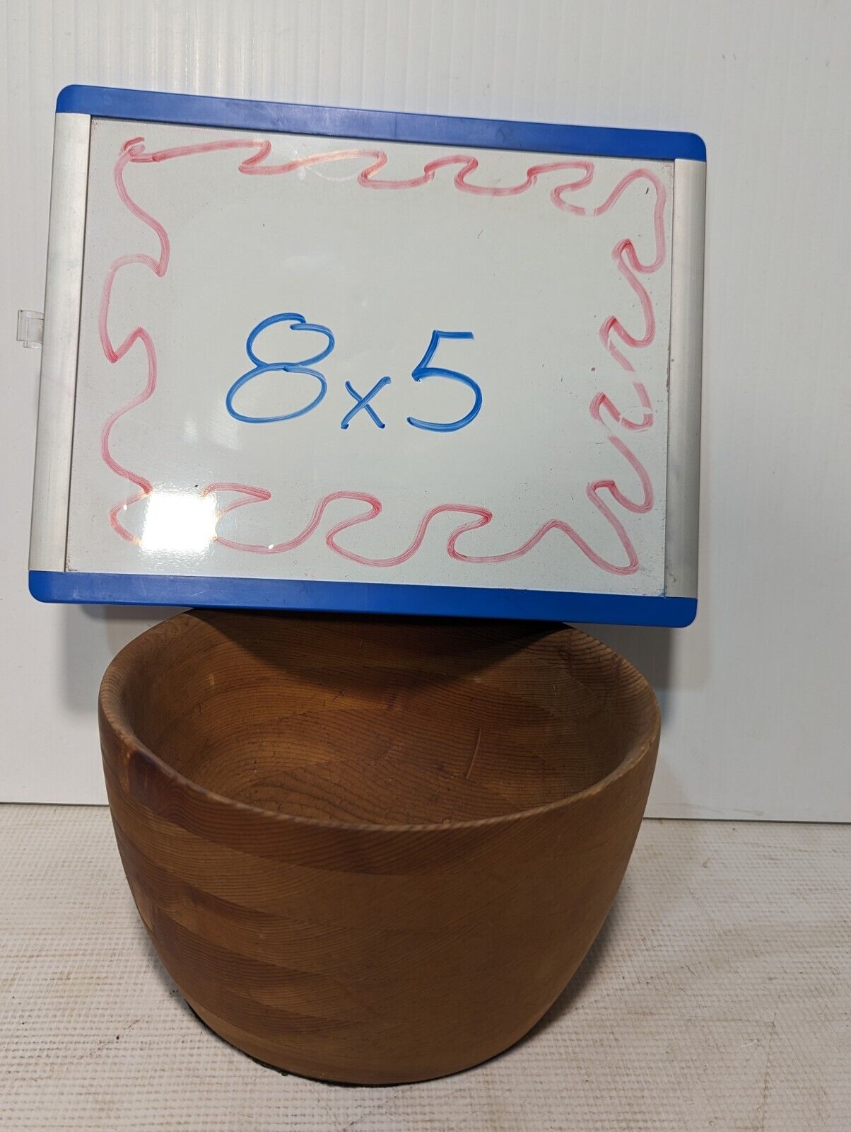 Vintage Hand Turned Wooden Bowl, 8" diameter x 5" tall - Free Shipping