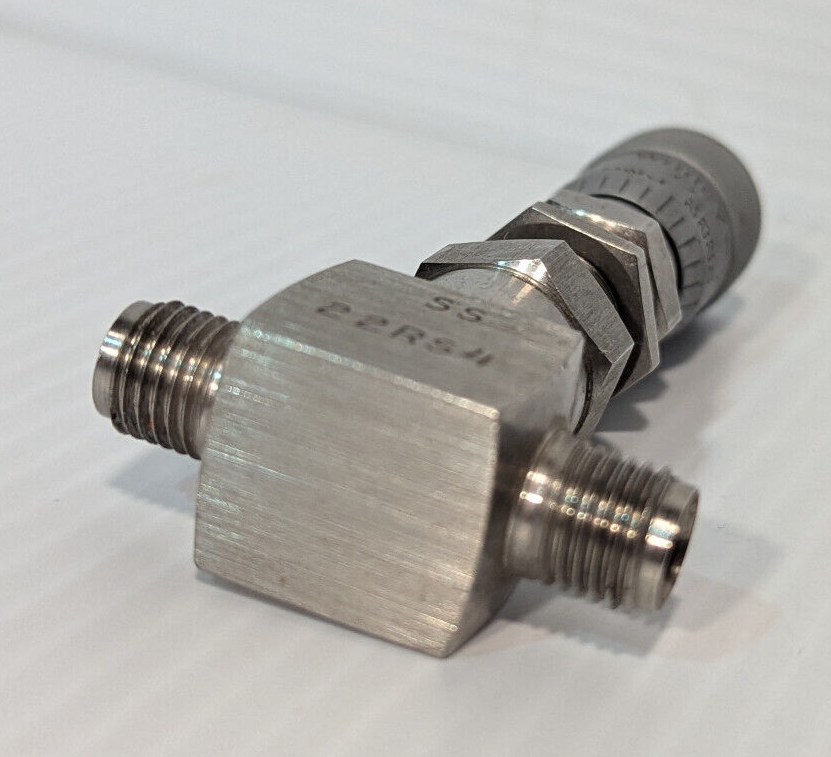 Whitey SS-22RS4 Stainless Steel High Precision Metering Valve, N2 Flow Control