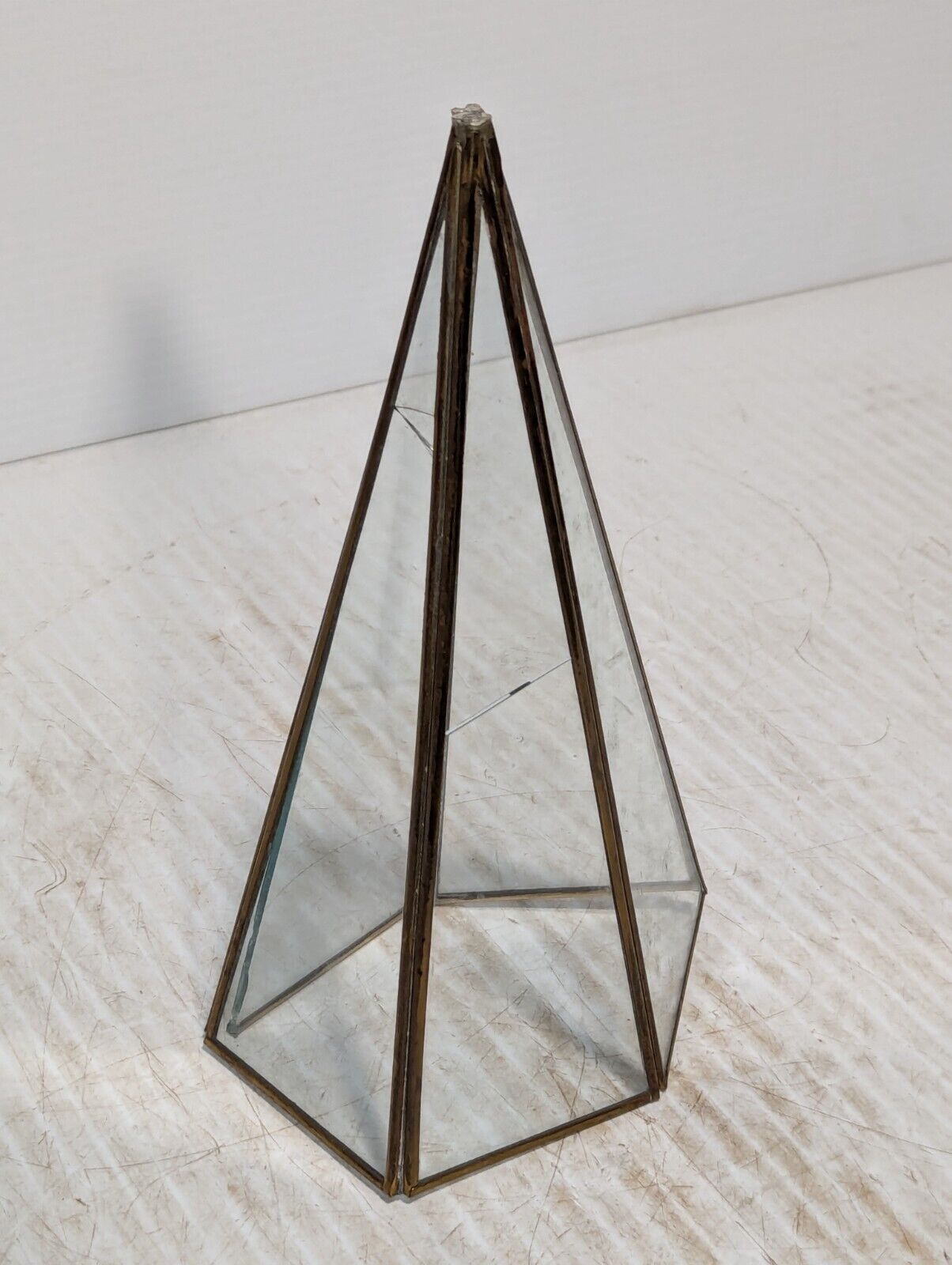 Unique Vintage, Glass and Brass Terrarium, Indoor Planter, Home Decor -Free Ship
