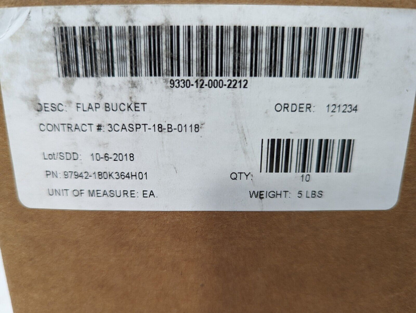 (Box of 10) 9330-12-000-2212 97942-180K364H01 Flap Bucket