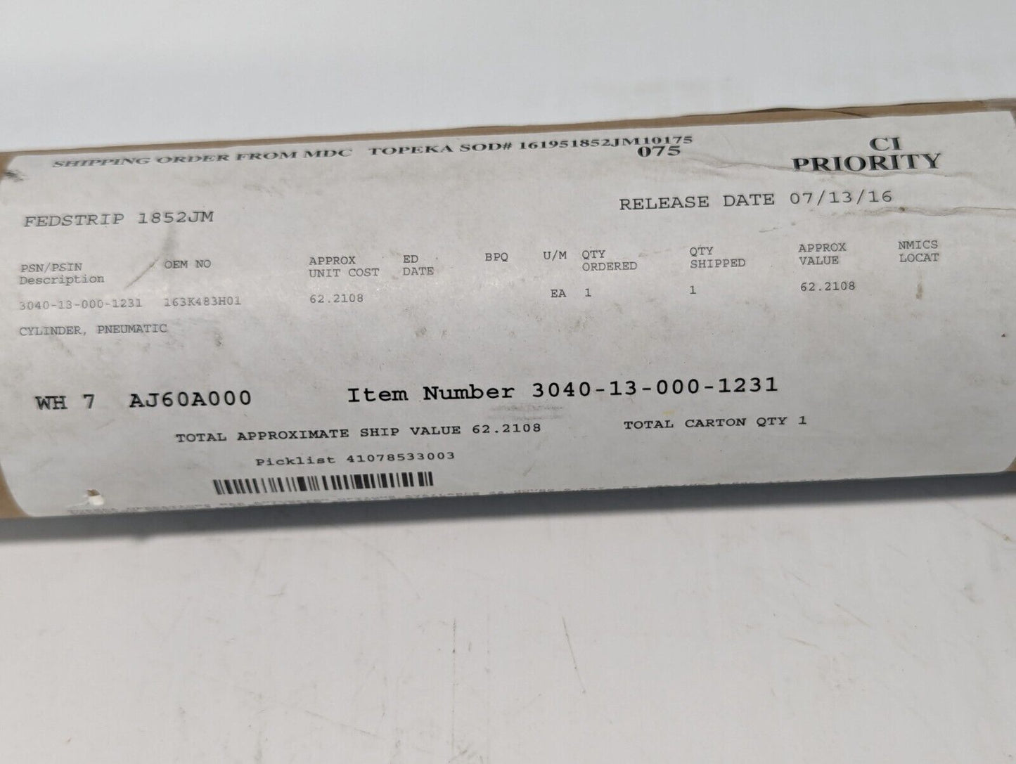 SMC CP95SDB32-320 Pneumatic Cylinder - Free Shipping