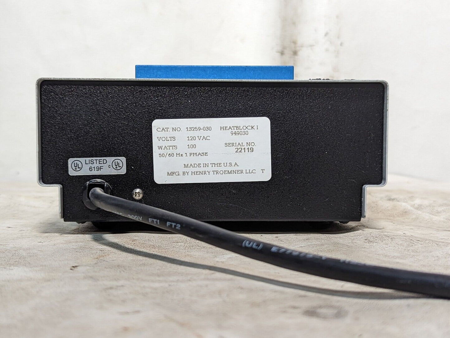 VWR standard heatblock 13259-030, Heatblock I 949030, 120VAC, 100W, 50/60Hz, 1 p