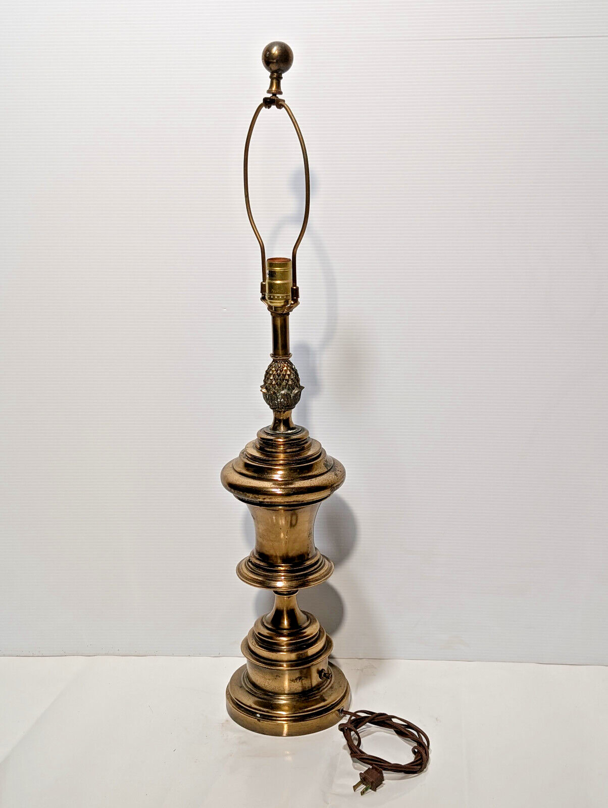 Stiffel Vintage, Antique, MCM, 34" Brass Table Lamp, Pineapple,Hollywood Regency