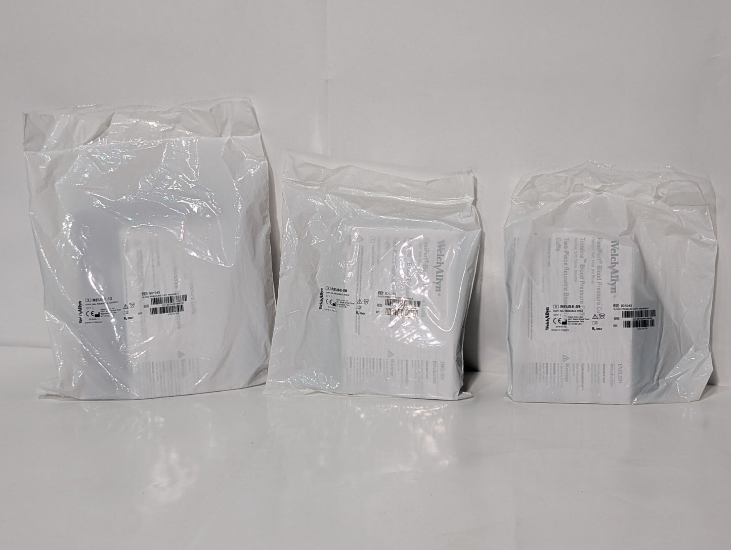3) Welch Allyn FlexiPort Reusable Blood Pressure Cuffs, Large Adult 12 & Child 9
