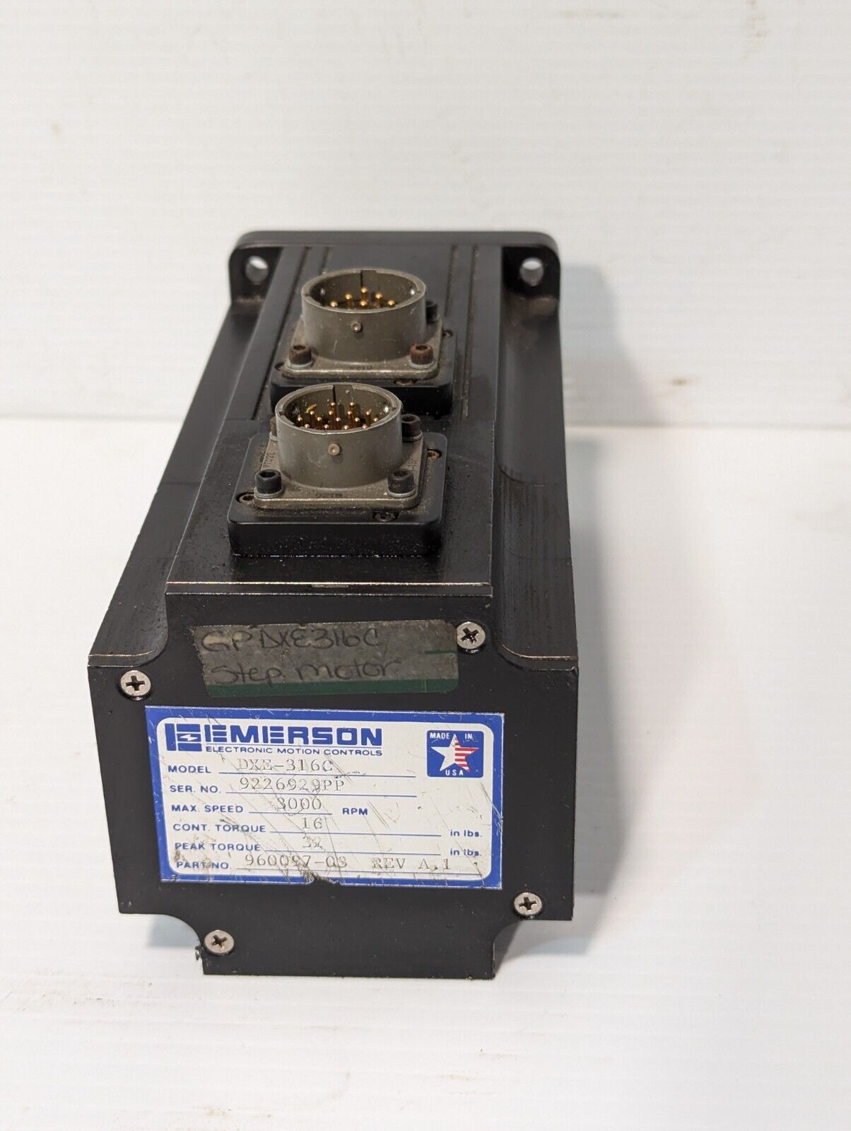 Emerson DXE-316C Servo Motor 3000RPM, 16-32lbs Torque - Free Shipping+Returns