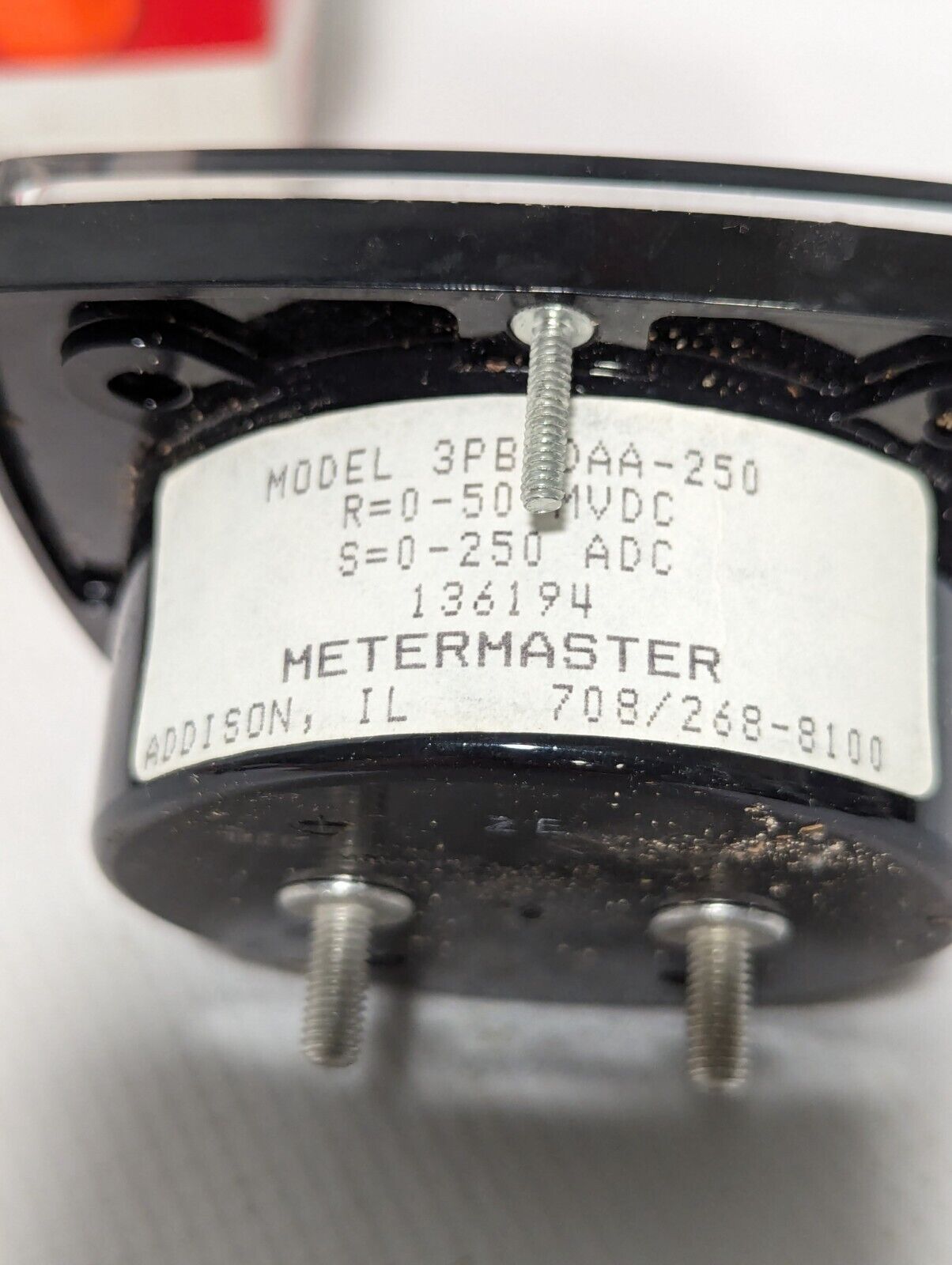 Modutec (Compton) 3PB-DAA-250, D-C Amperes Panel Meter, 0 - 250 Amp Scale
