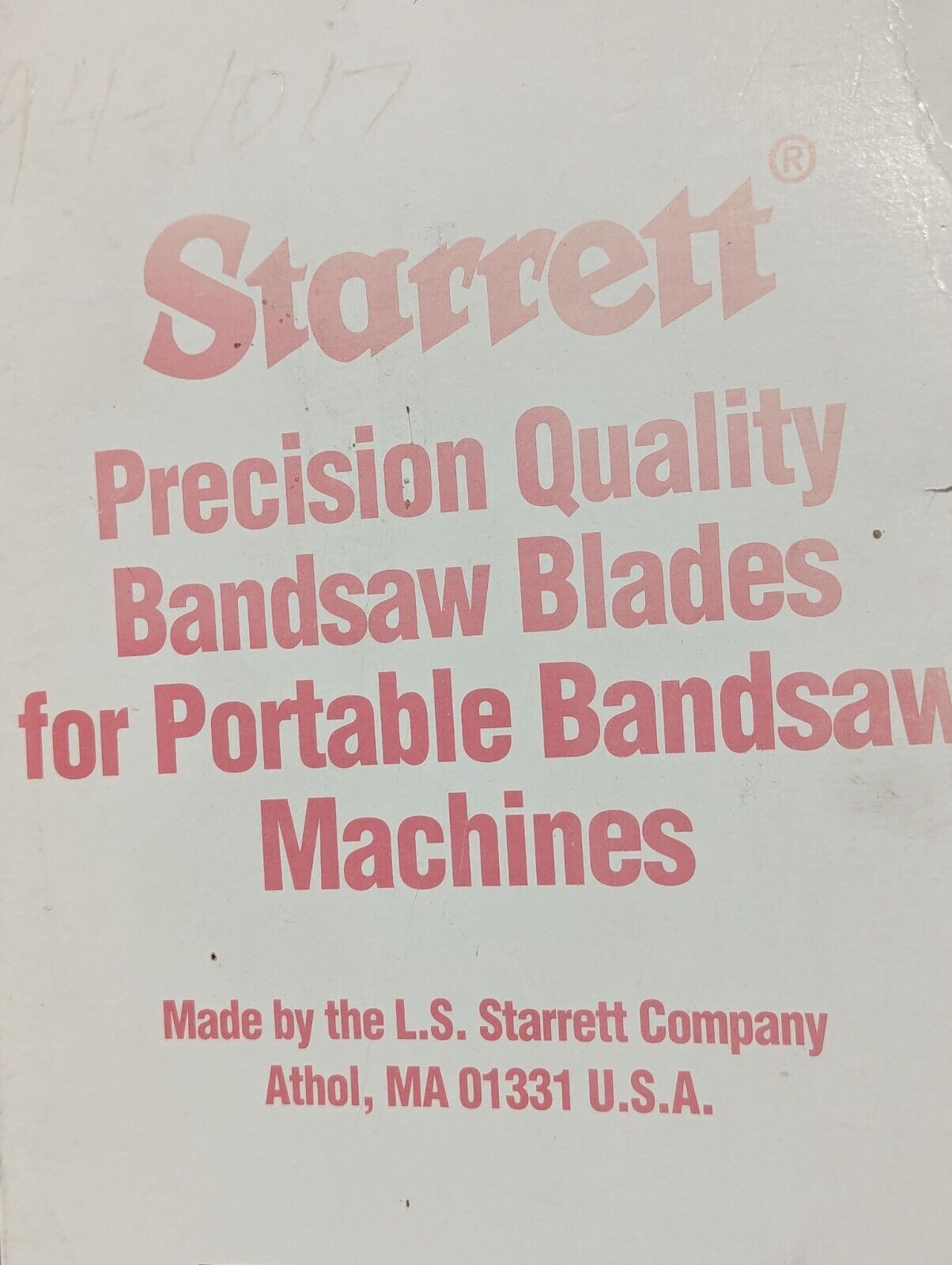 Starrett BM14 Portable Band Saw Blade, 3’ 8-7/8” L, ½” W X 0.020” Thk - 3 Pieces