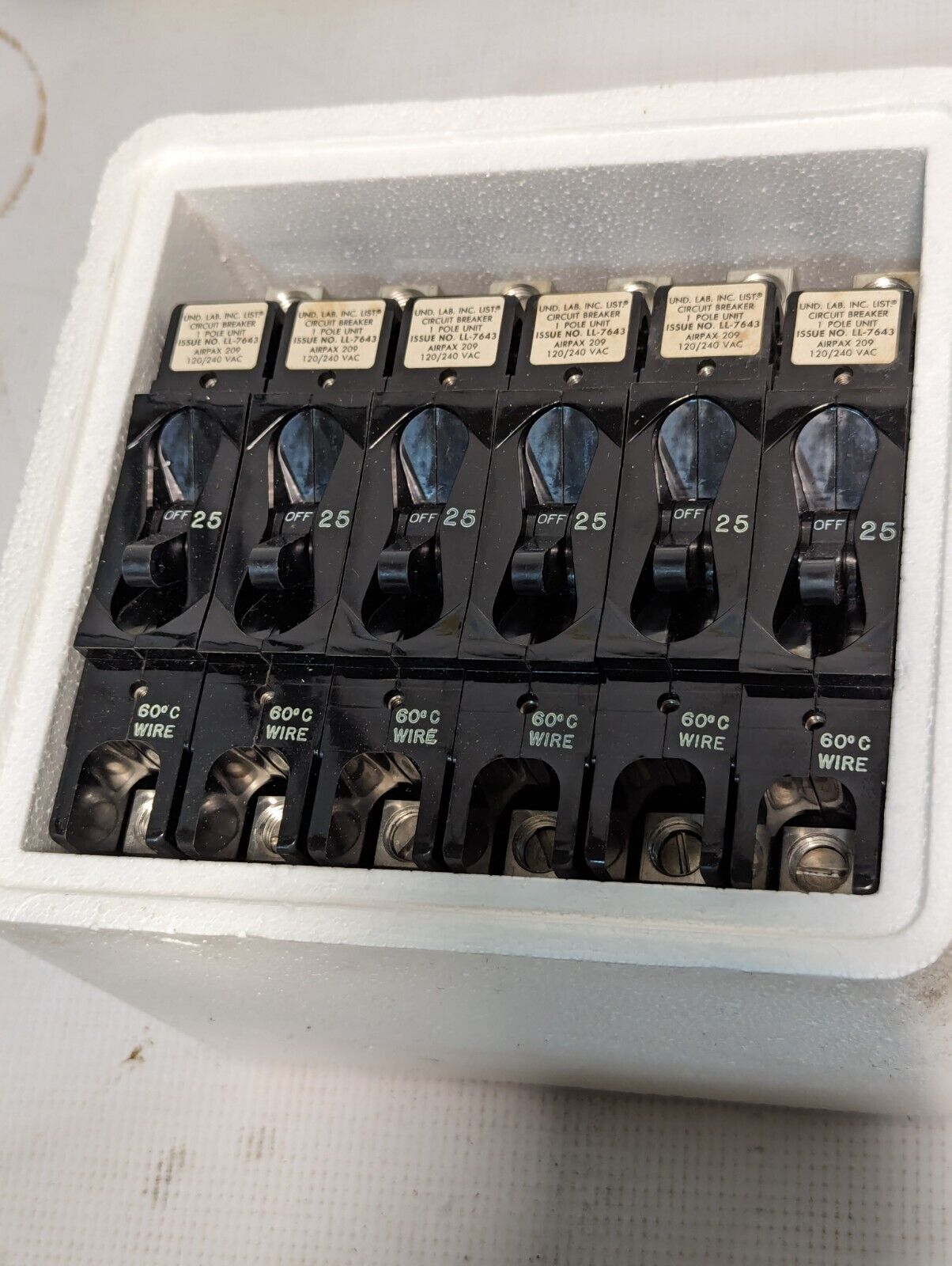 Airpax 209-1-6601-1 Circuit Breaker, 25A, 120/240 VAC, 1 Pole - Free Shipping