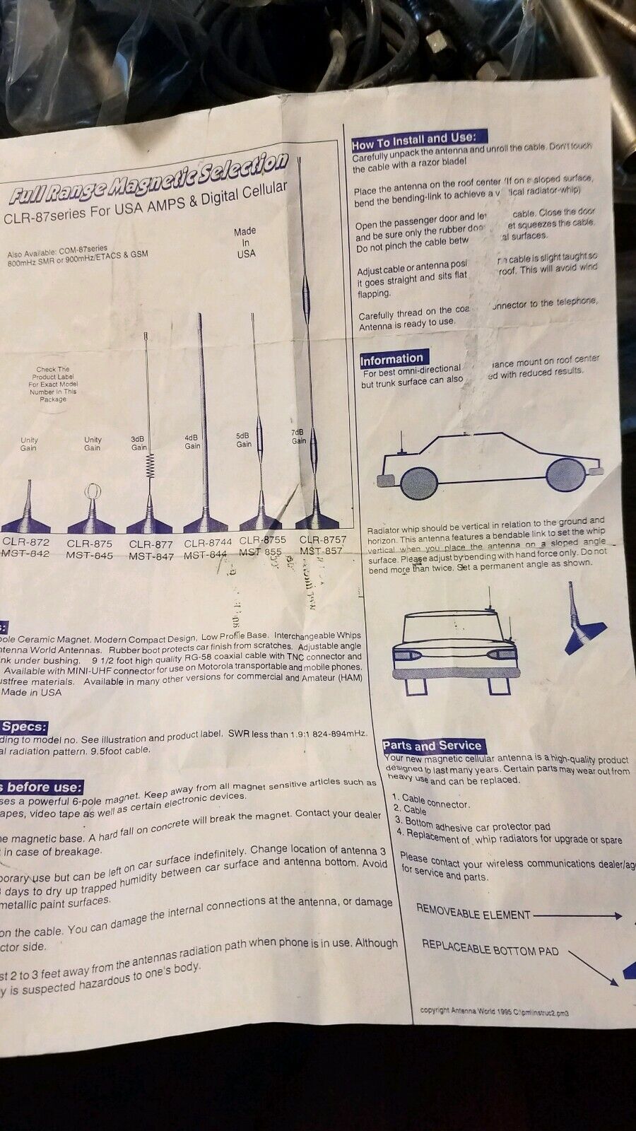 24 Assorted Motorola antennas, seemingly from the CLR-87 series, extra bases
