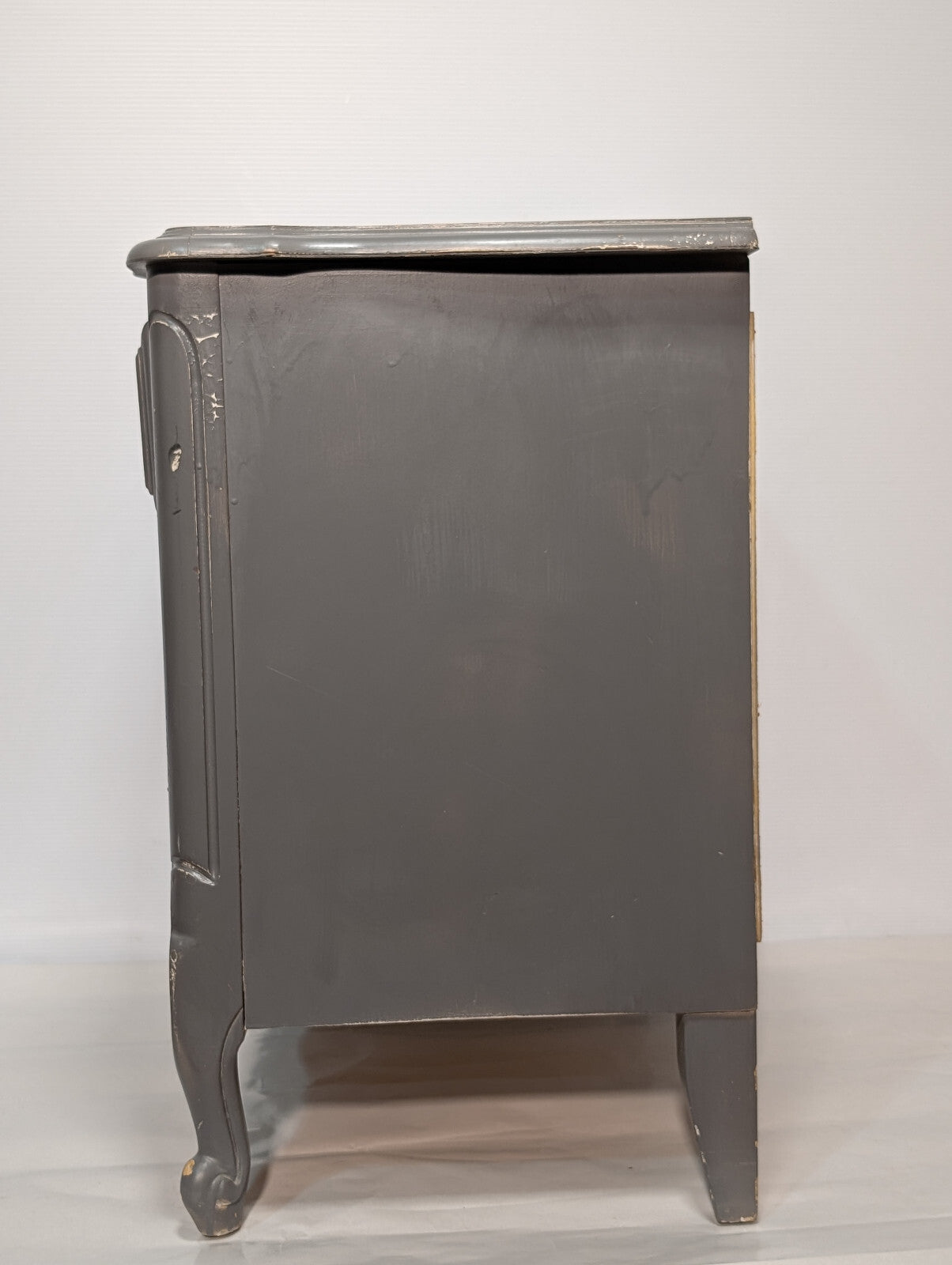 Vintage Country Cottage French Provencial Shabby Chic Night Stand Gray Cabinet