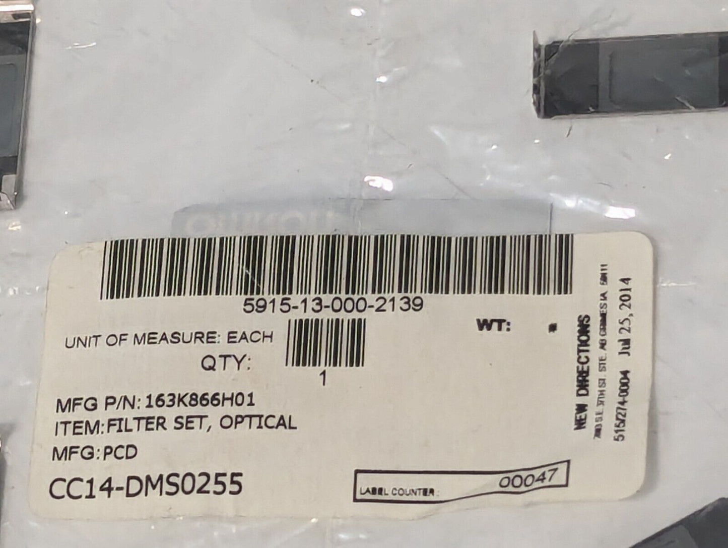 Omron E39-E11 Optical Filter Set (Pack of 4), 163K866H01, 5915-13-000-2139