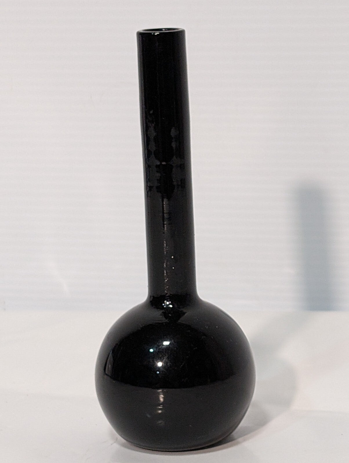 Two's Company Handblown Bud Rose Vase, Black, 6.5" Tall x 3" Diameter at Base