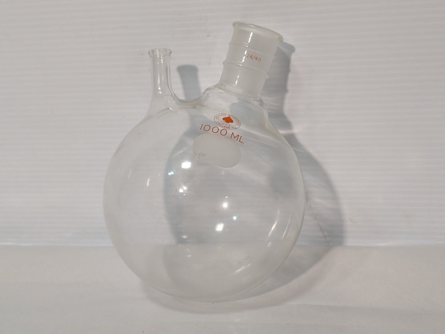 Ace Glass 1000ml Schlenk Flask, 24/40 Center Joint, Round Bottom
