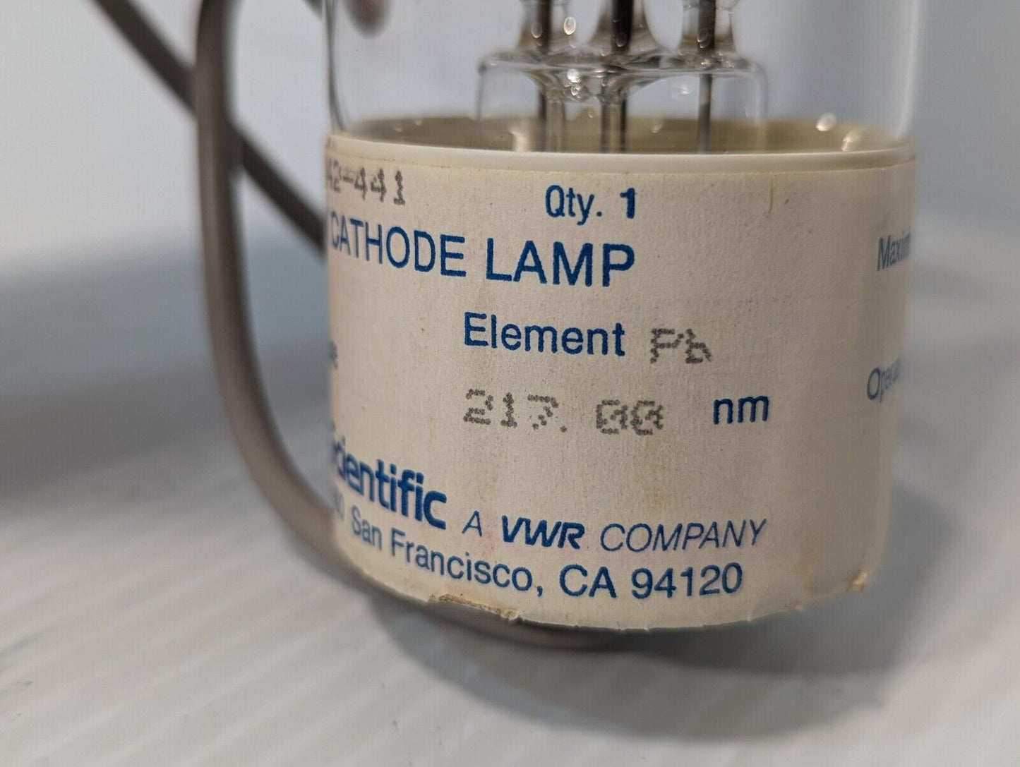 VWR 58142-441 Pb Lead Atomic Absorption Hollow Cathode Lamp