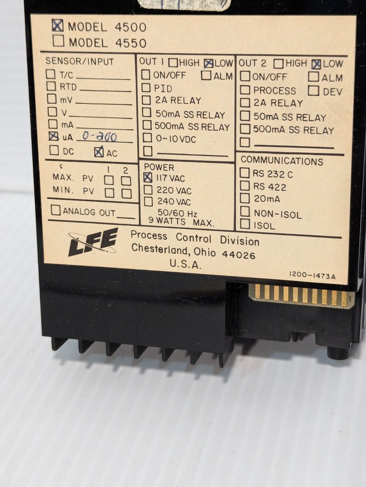 LFE 4500, CE-0411-0000 digital panel meter, range 0/2 VDC - Free Shipping