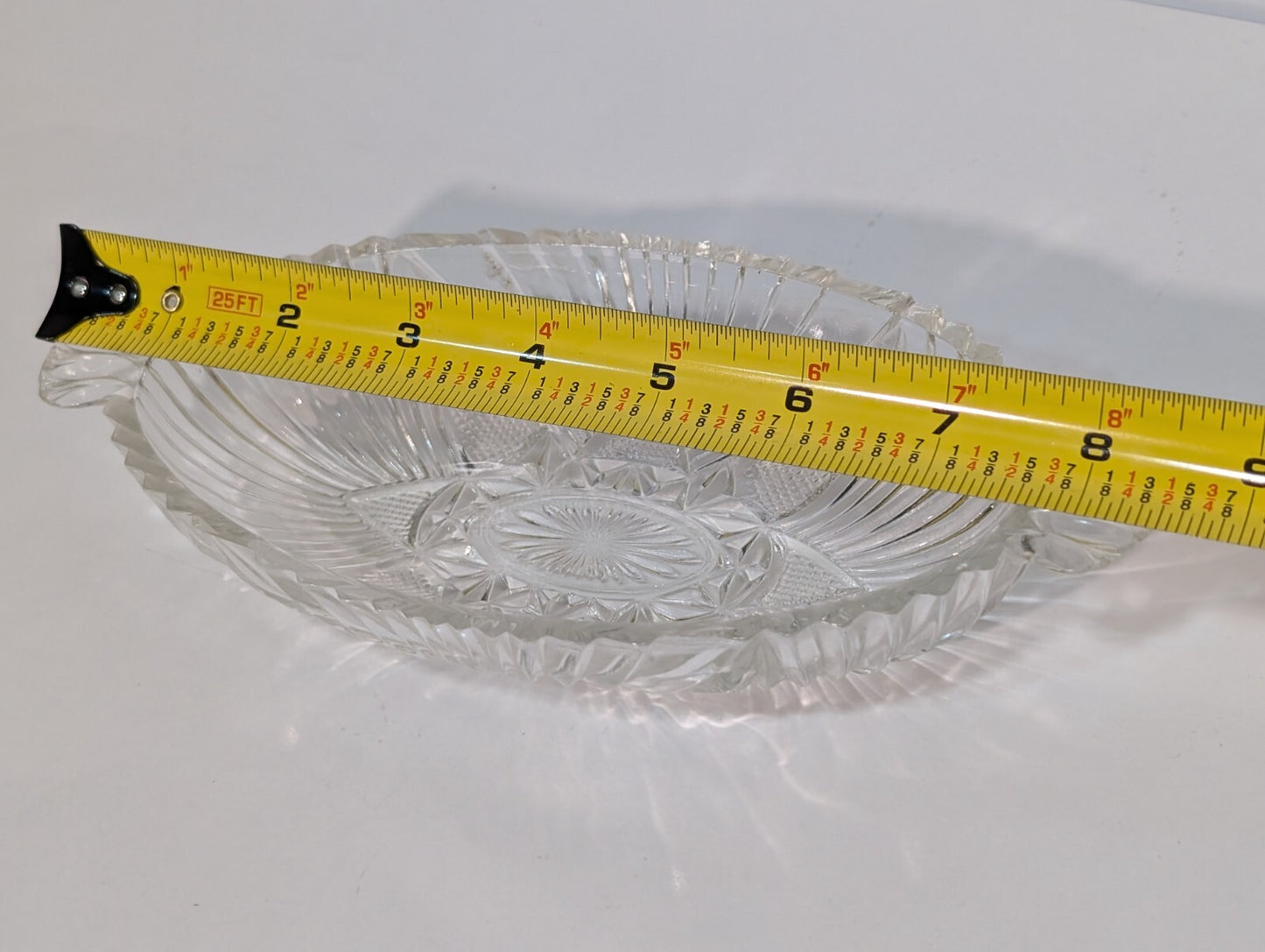 Vintage Hazel Atlas 573 Clear Glass Oval Olive Dish Relish Pattern with Handles