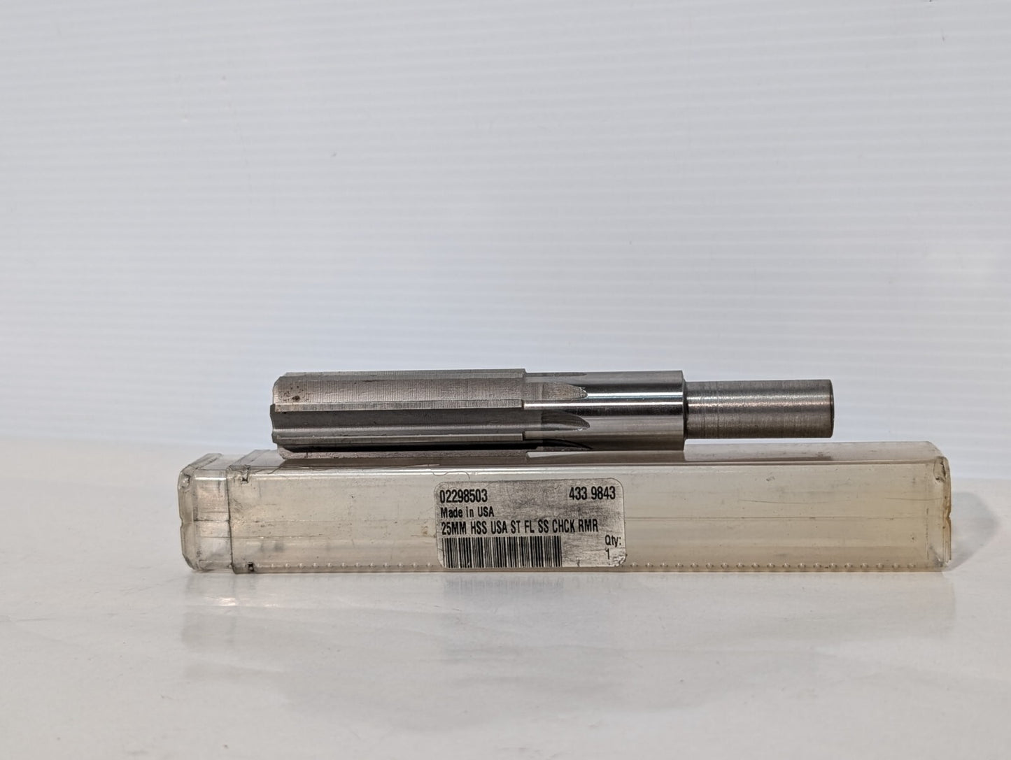 Yankee 02298503 433 Reamer, 25mm O.D., High-Speed Steel, Straight Flute, 8 Flute