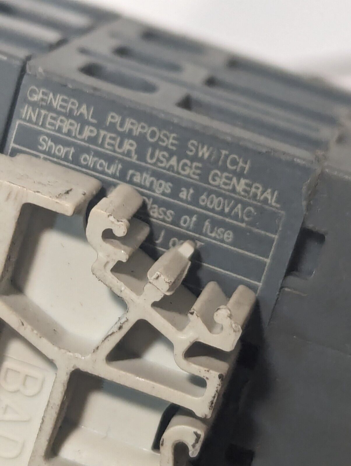 ABB OT32E3 disconnect switch on DIN rail as pictured