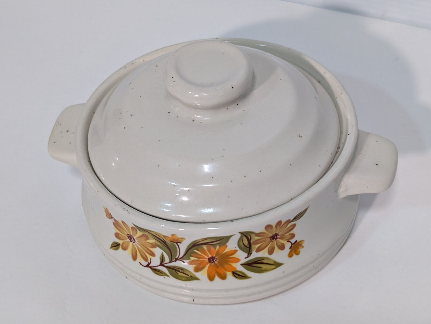 Vintage JMP Capri Bake Serve'nStore Stoneware Daisy Flowers, Pot Pie, Lid, Ladle