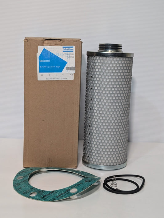 (1) Atlas Copco 3003363310 Air Oil Separator, likely for Sullair Compressor