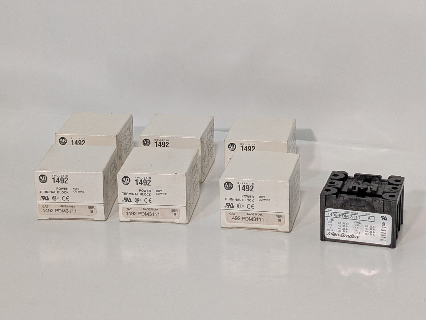Allen Bradley 1492-PDM3111 Ser B Bulletin 1492 600V Terminal Block, CU Wire