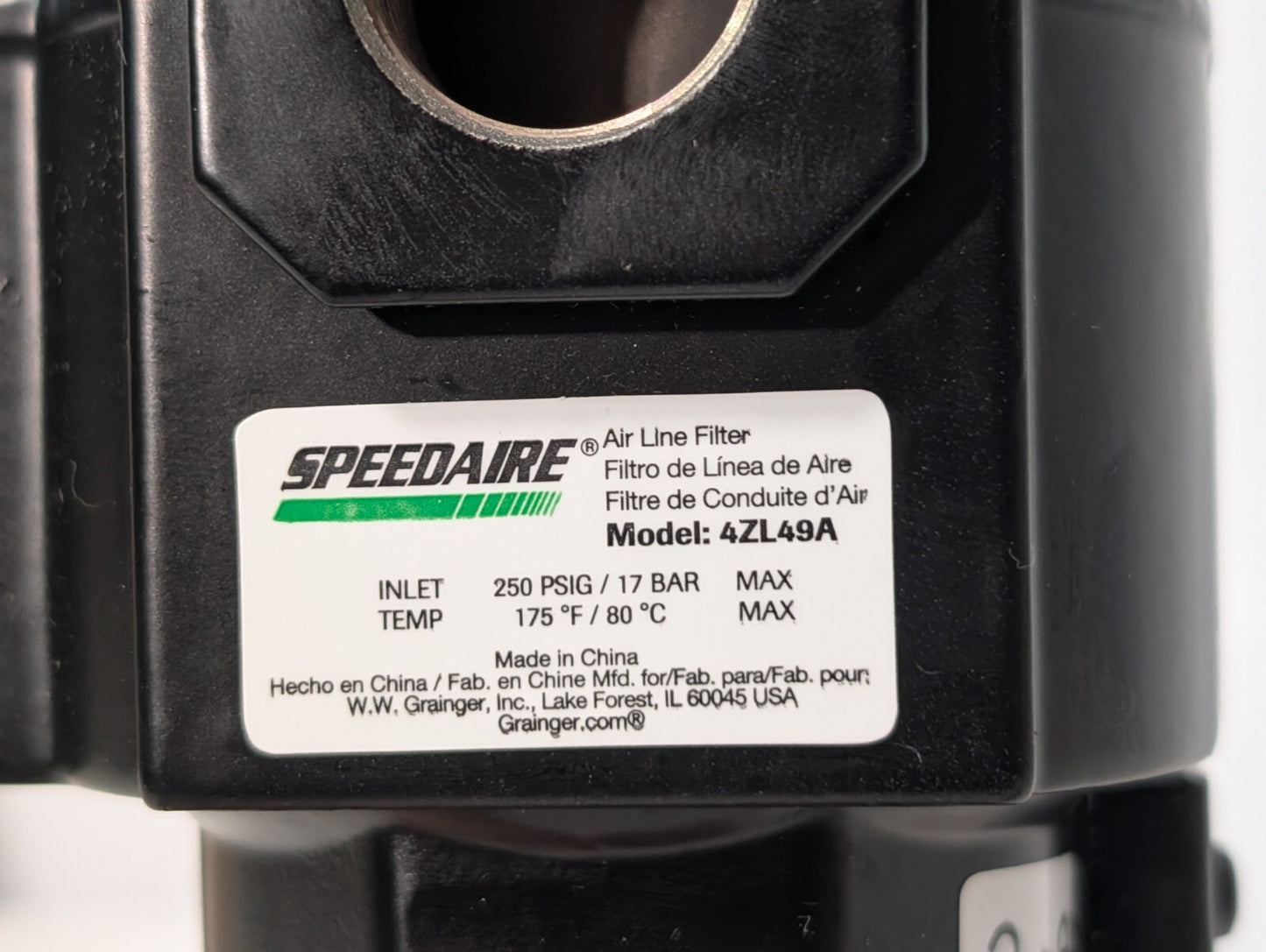 Speedaire 4ZL49A Compressed Air Filter 1/2" NPT, Standard, New in Box