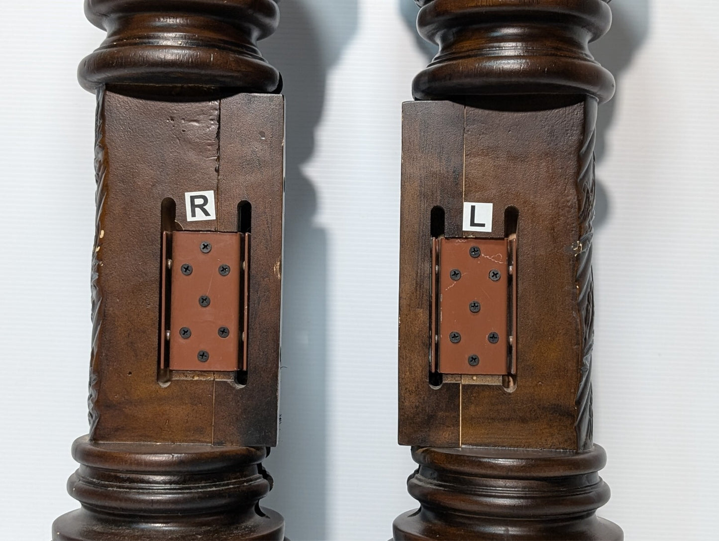 Vintage Pair of Carved Victorian Pedestals and Plant Stands